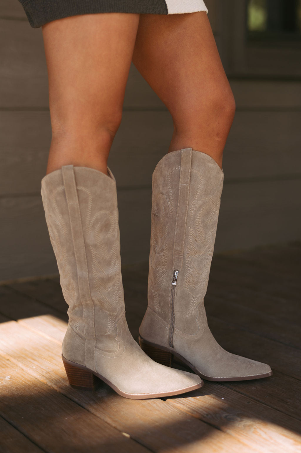 Jessie Boots-Taupe Suede