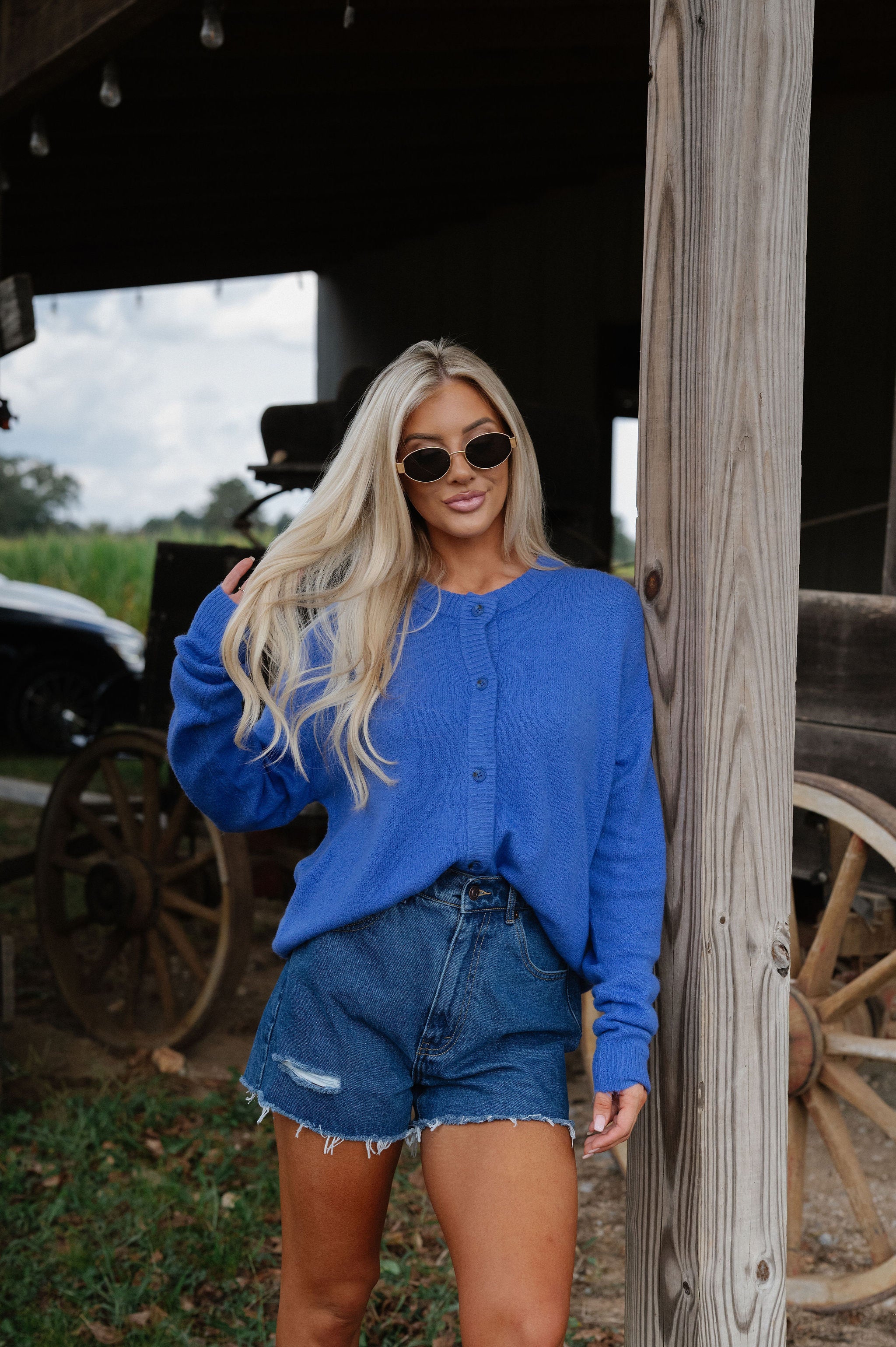 Denver Cardigan-Blue