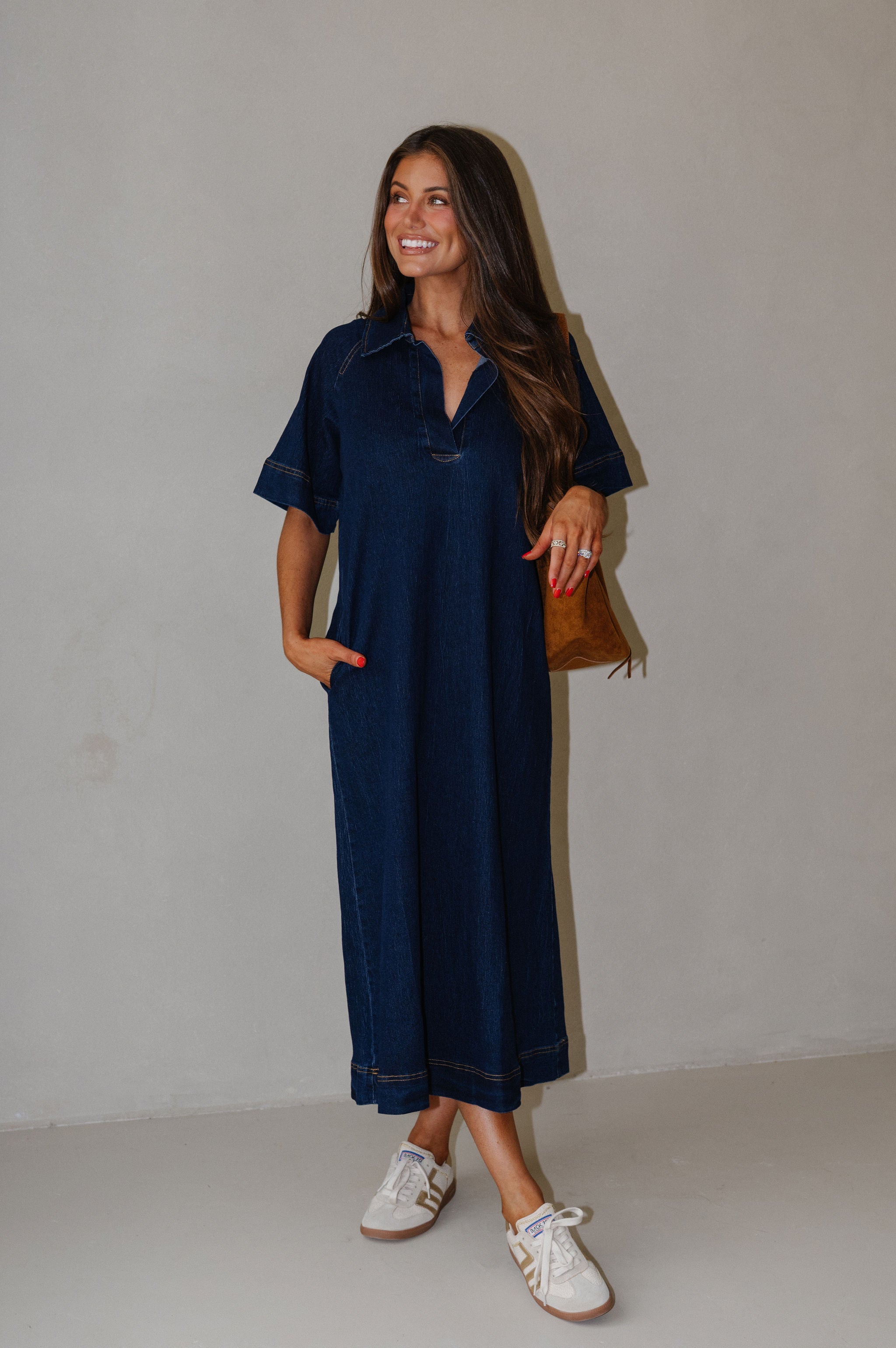 Weston Midi Dress-Dark Denim