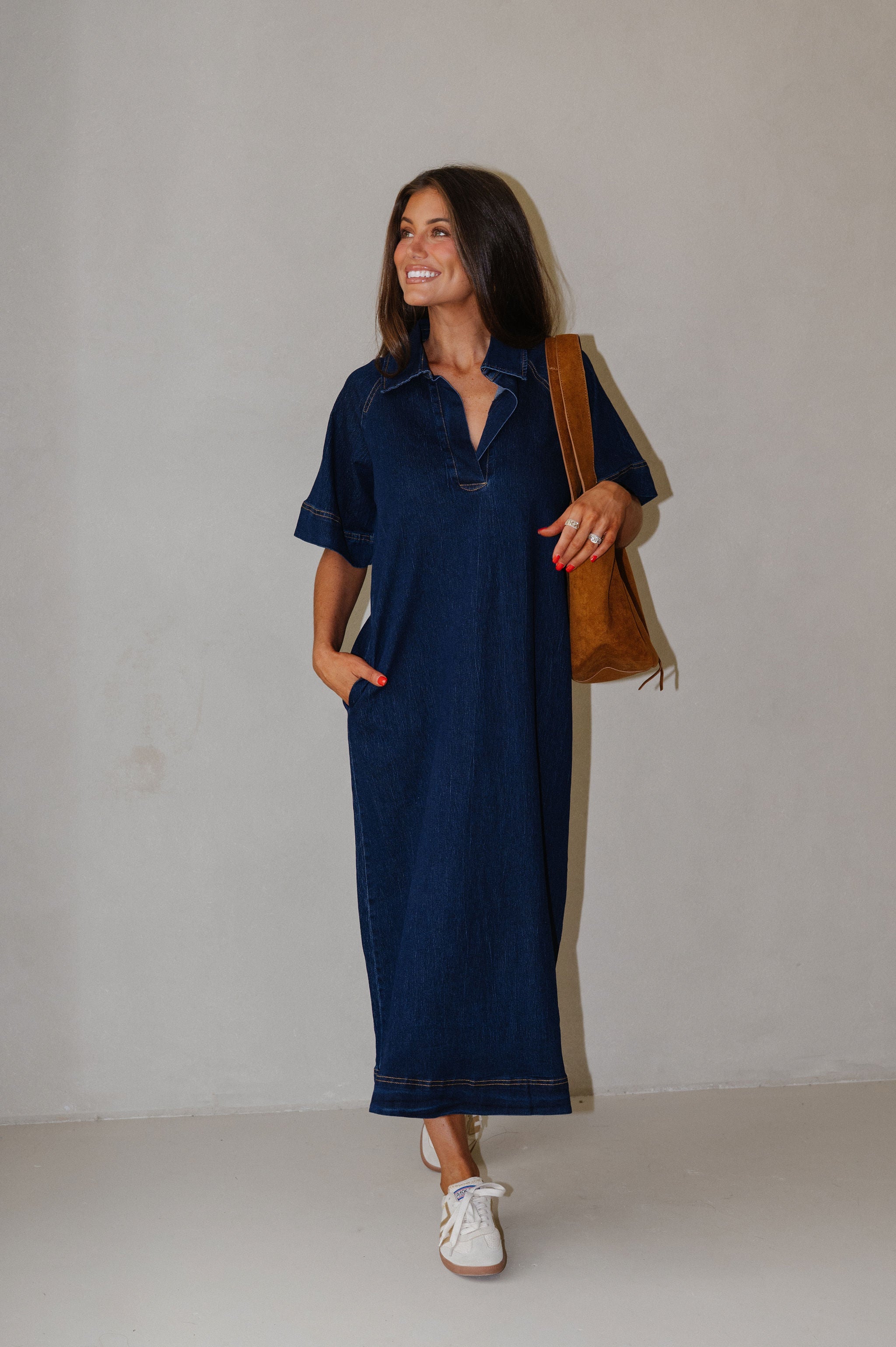 Weston Midi Dress-Dark Denim