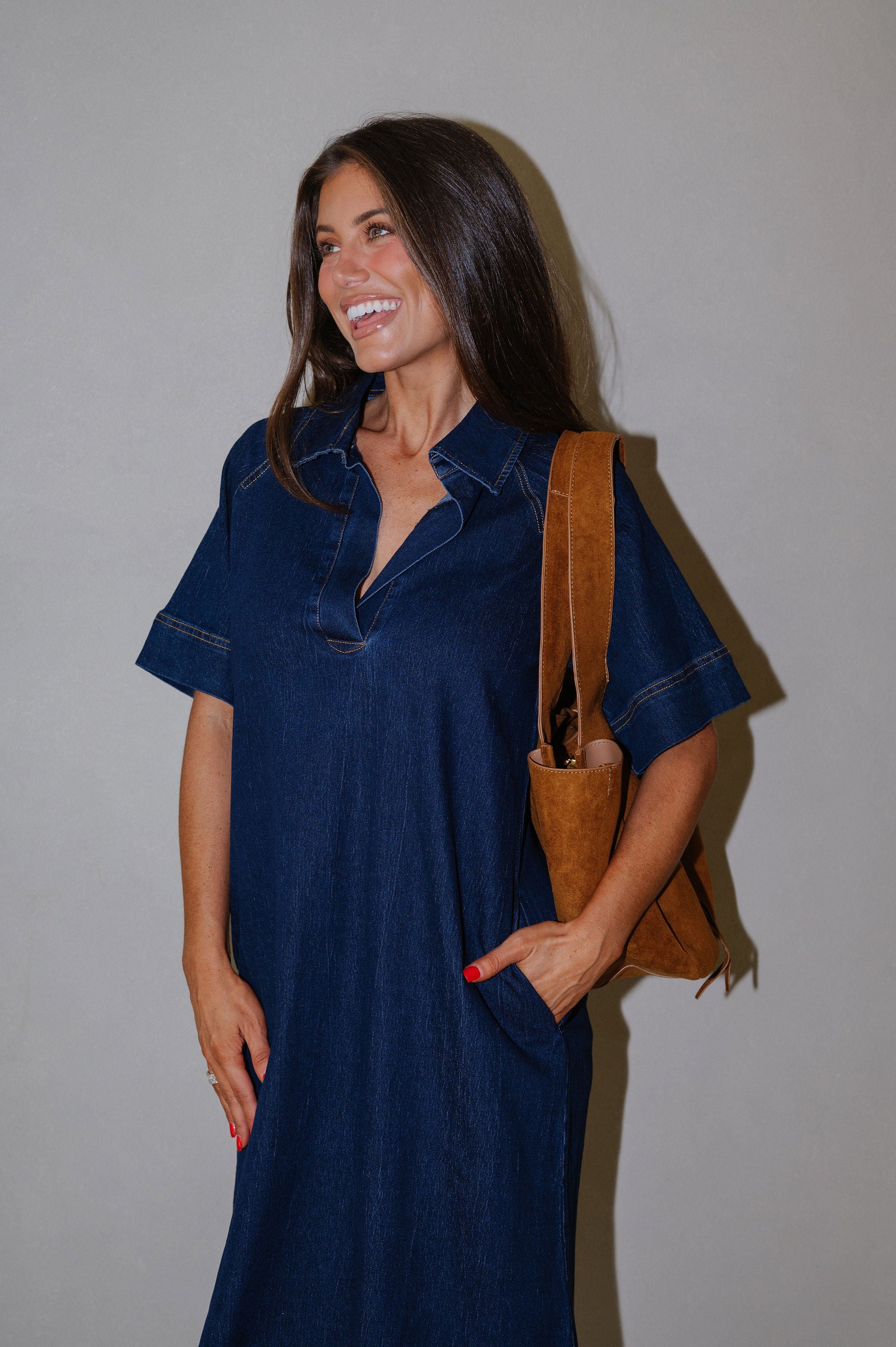 Weston Midi Dress-Dark Denim