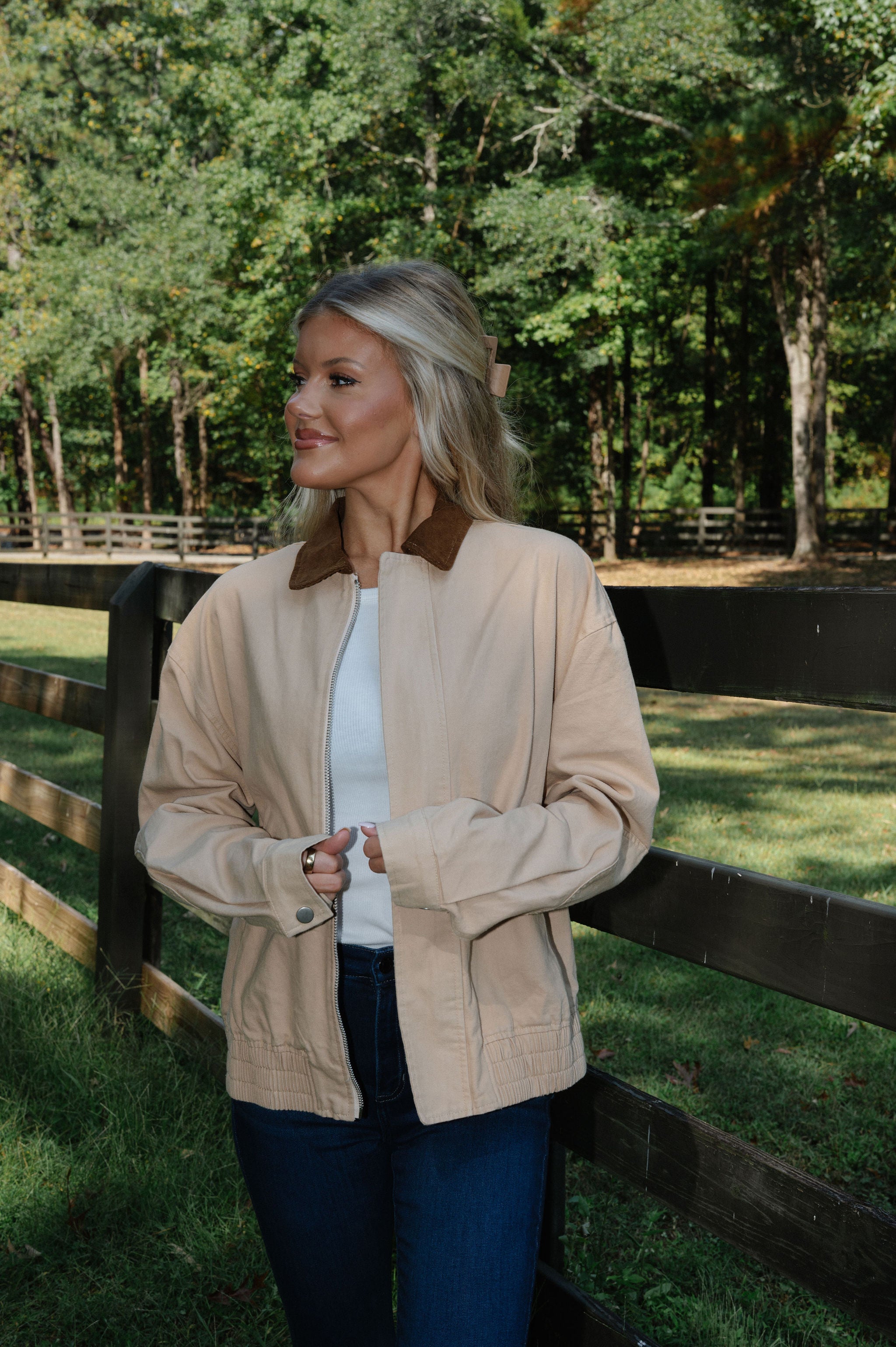 Beau Bomber Jacket-Taupe