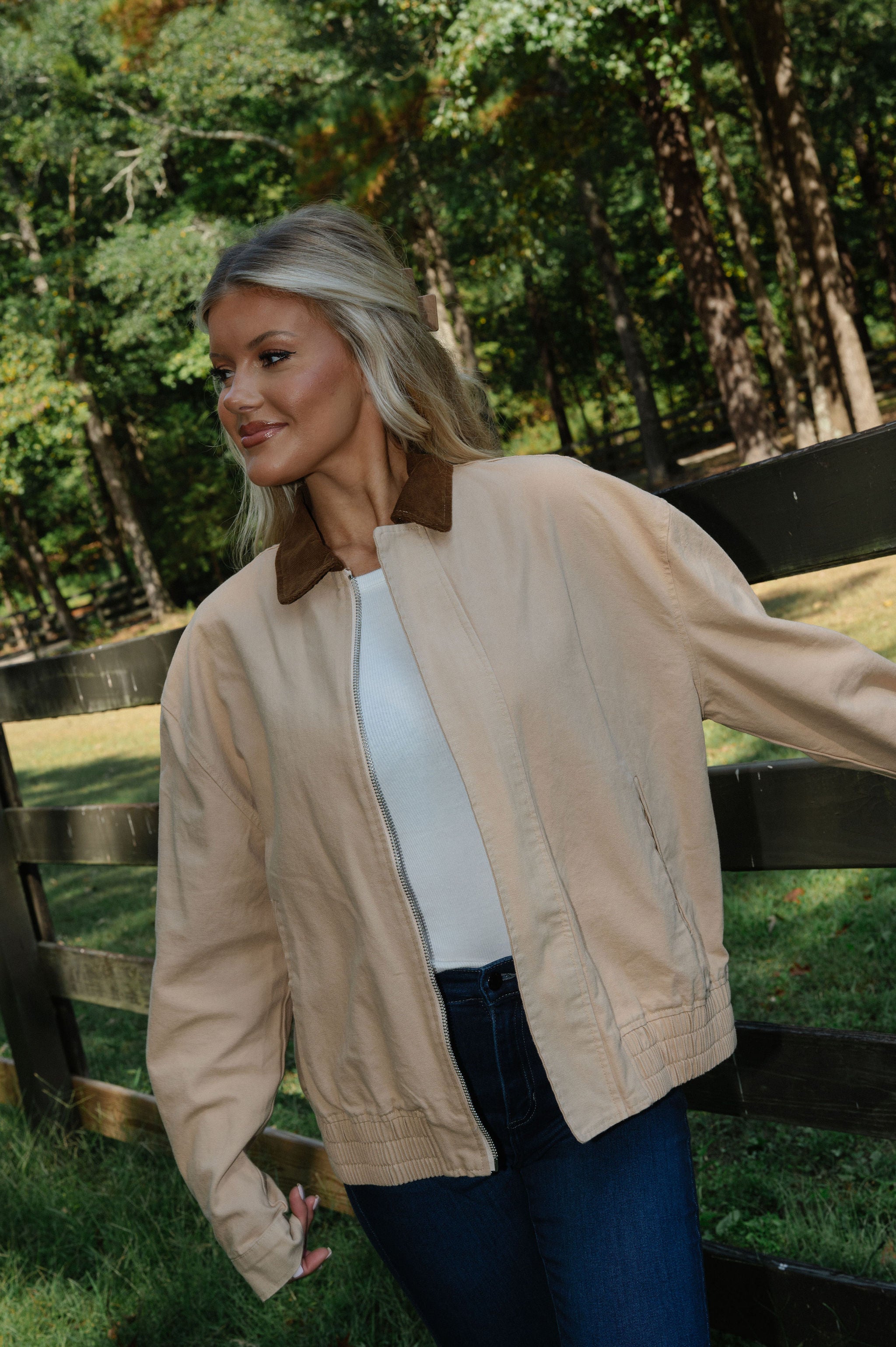Beau Bomber Jacket-Taupe