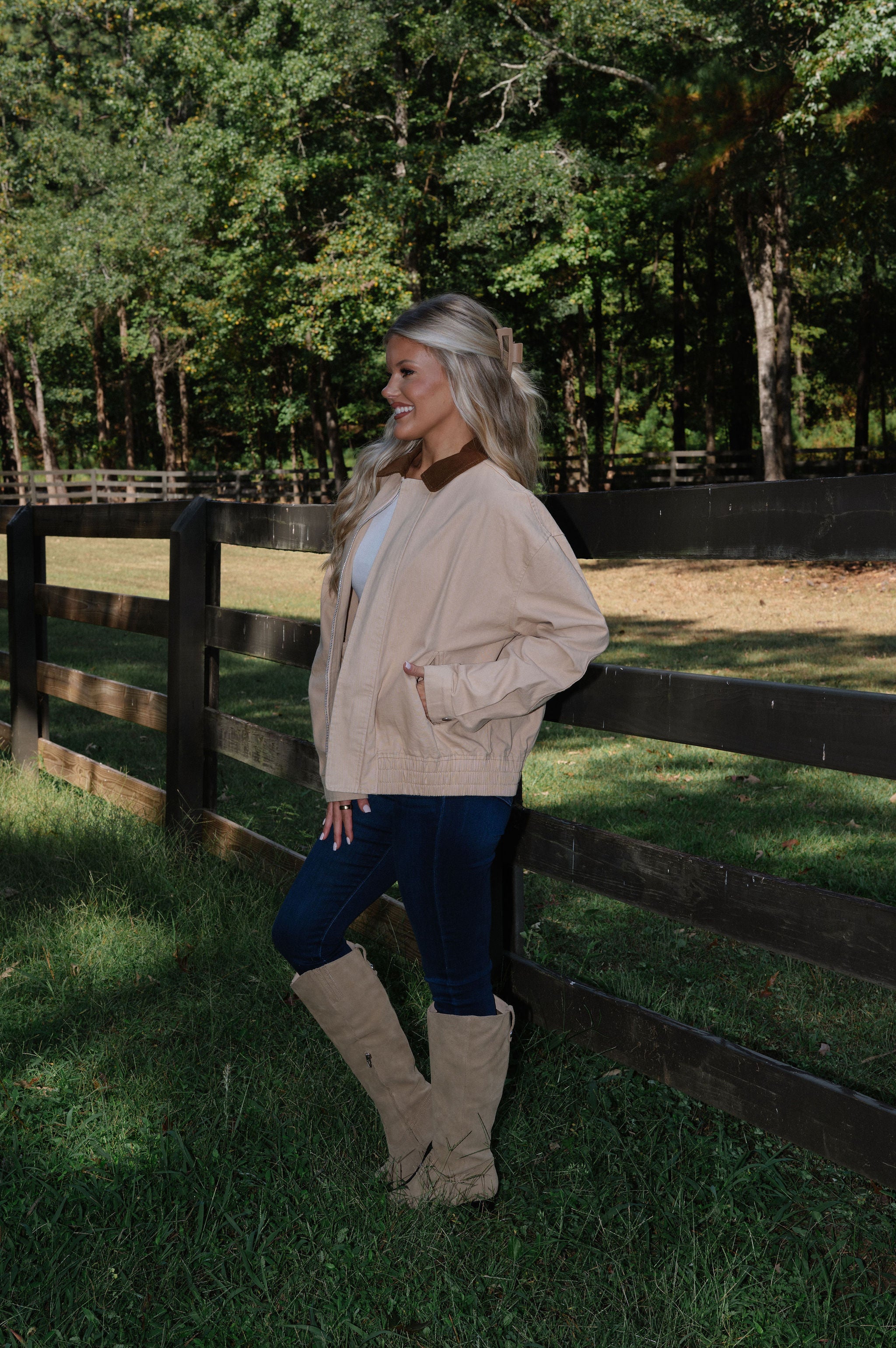 Beau Bomber Jacket-Taupe