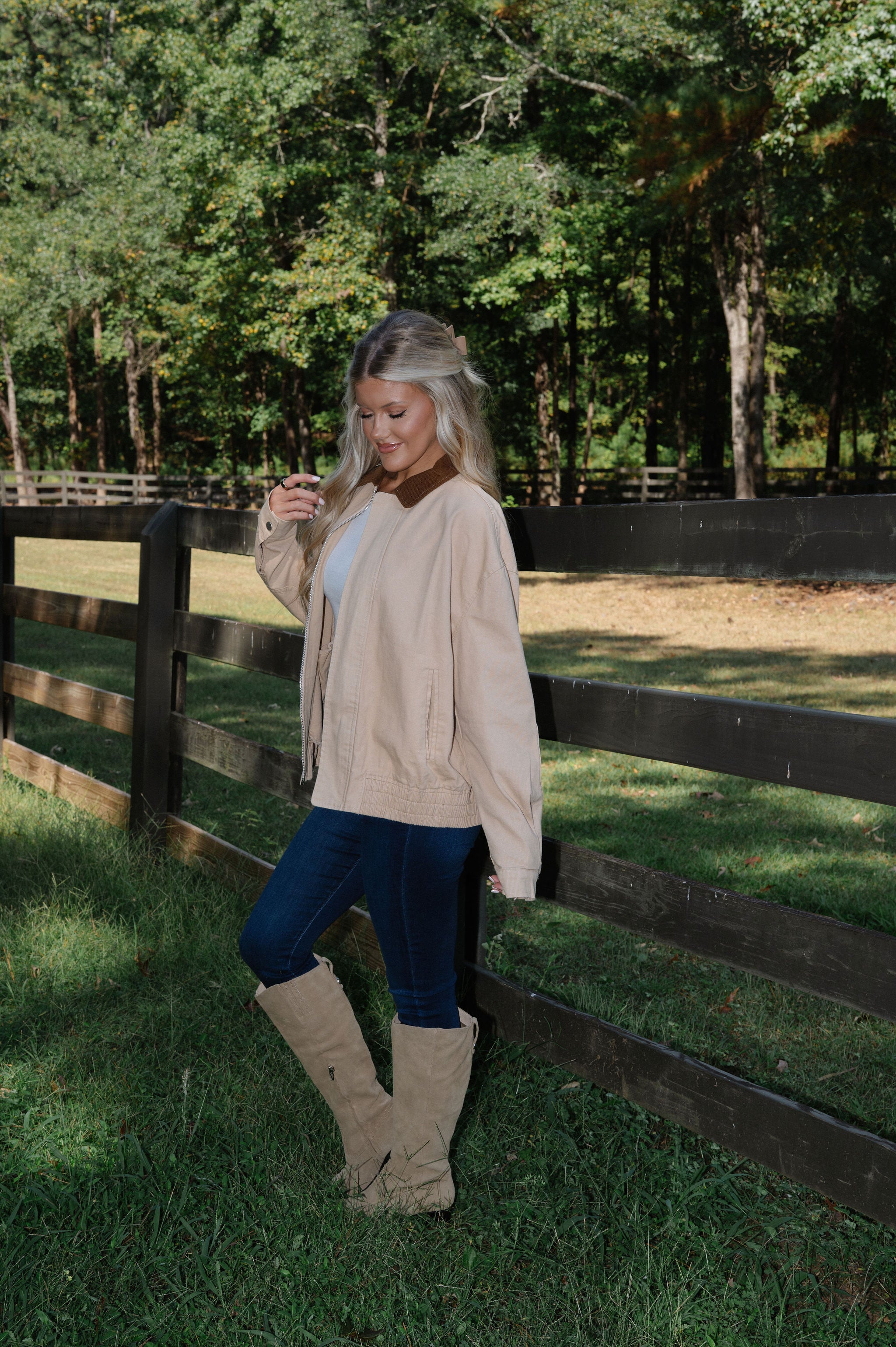 Beau Bomber Jacket-Taupe