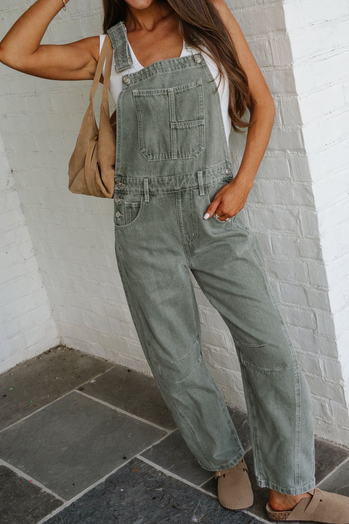Claire Relaxed Denim Overalls