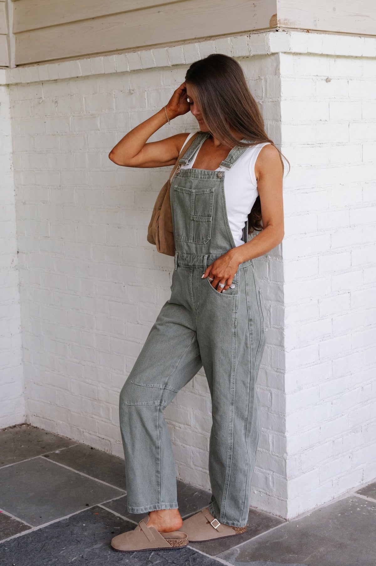 Claire Relaxed Denim Overalls