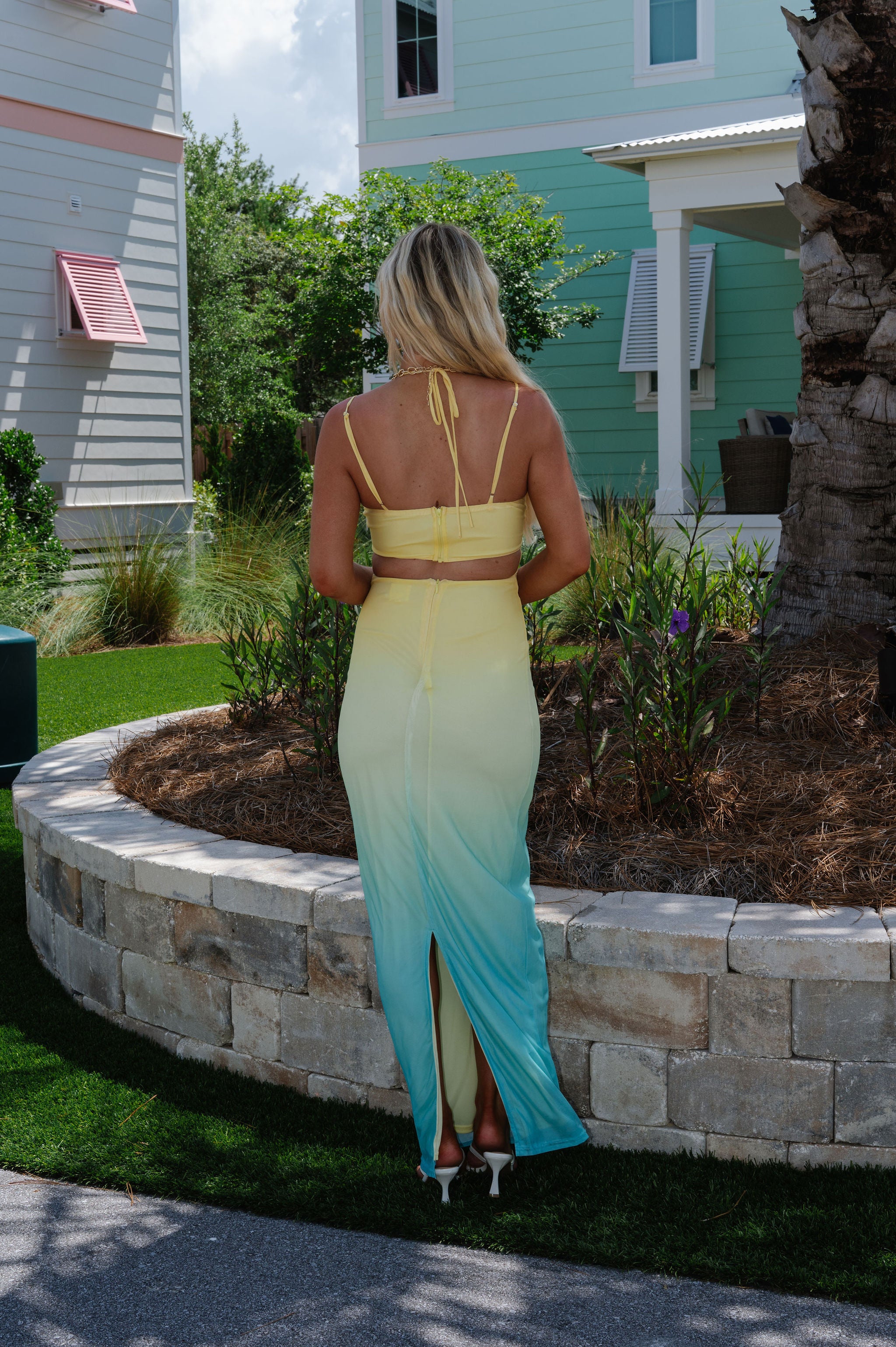 Poppi Ombre Maxi Dress-Lemon