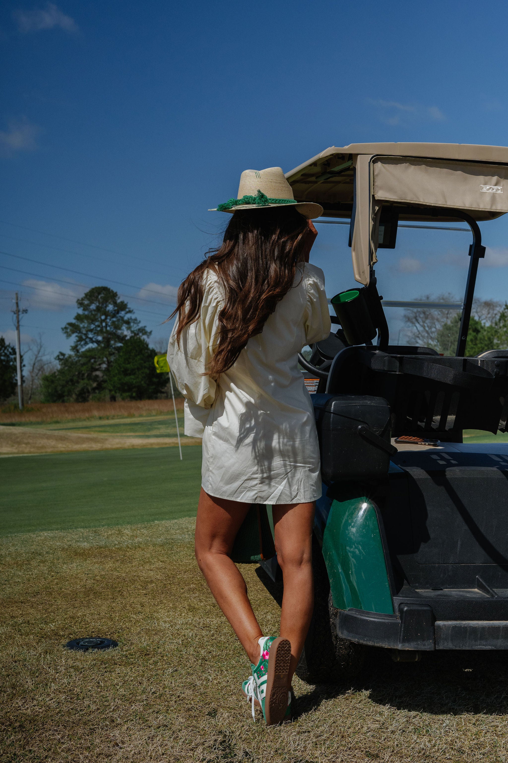 Puff Sleeve Mini Poplin Dress-Ecru