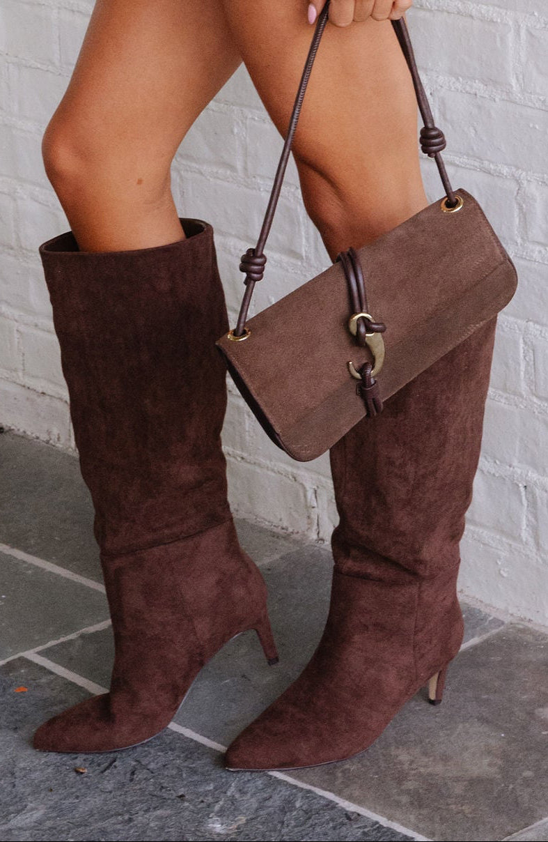 Joanna Suede Boots-Brown