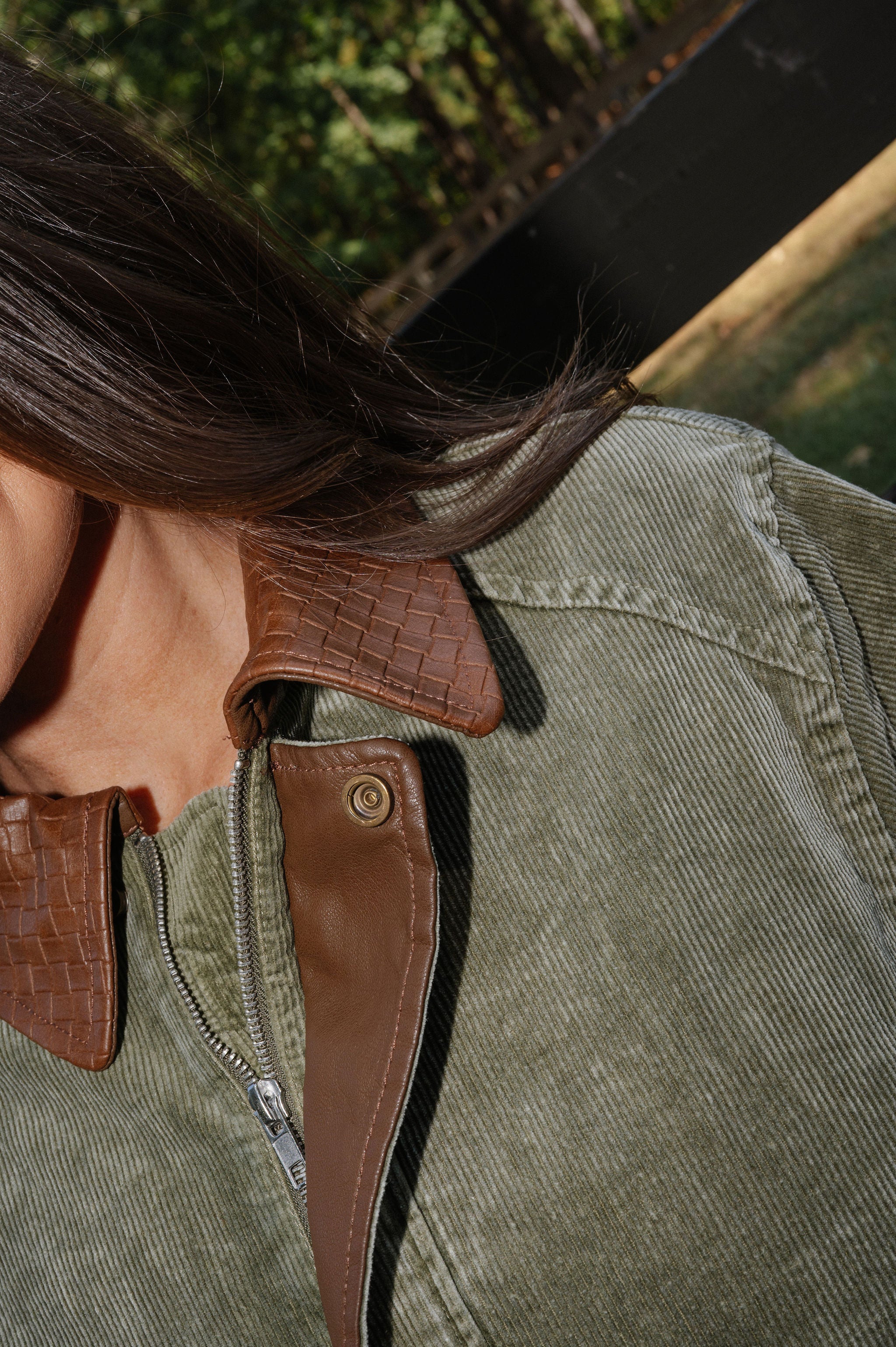Mineral Washed Corduroy Jacket- Olive