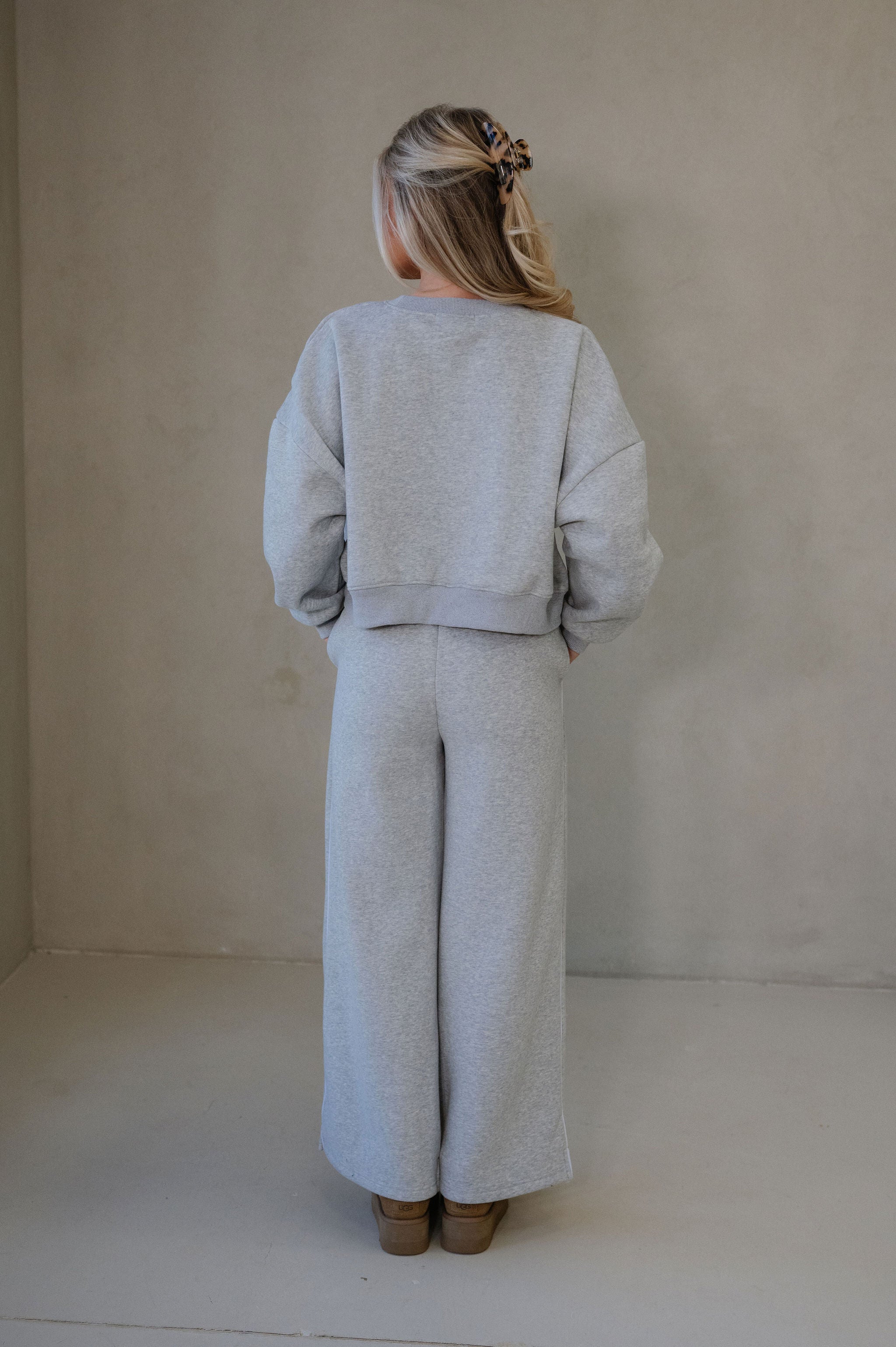 Lucky Cozy Fleece Crewneck-Grey