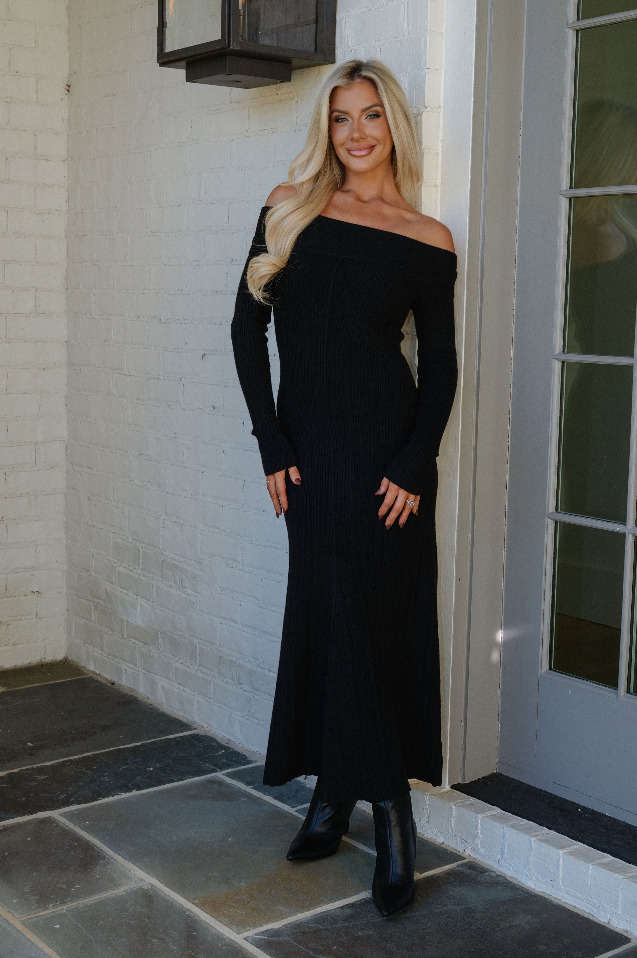 Nini Sweater Dress-Black