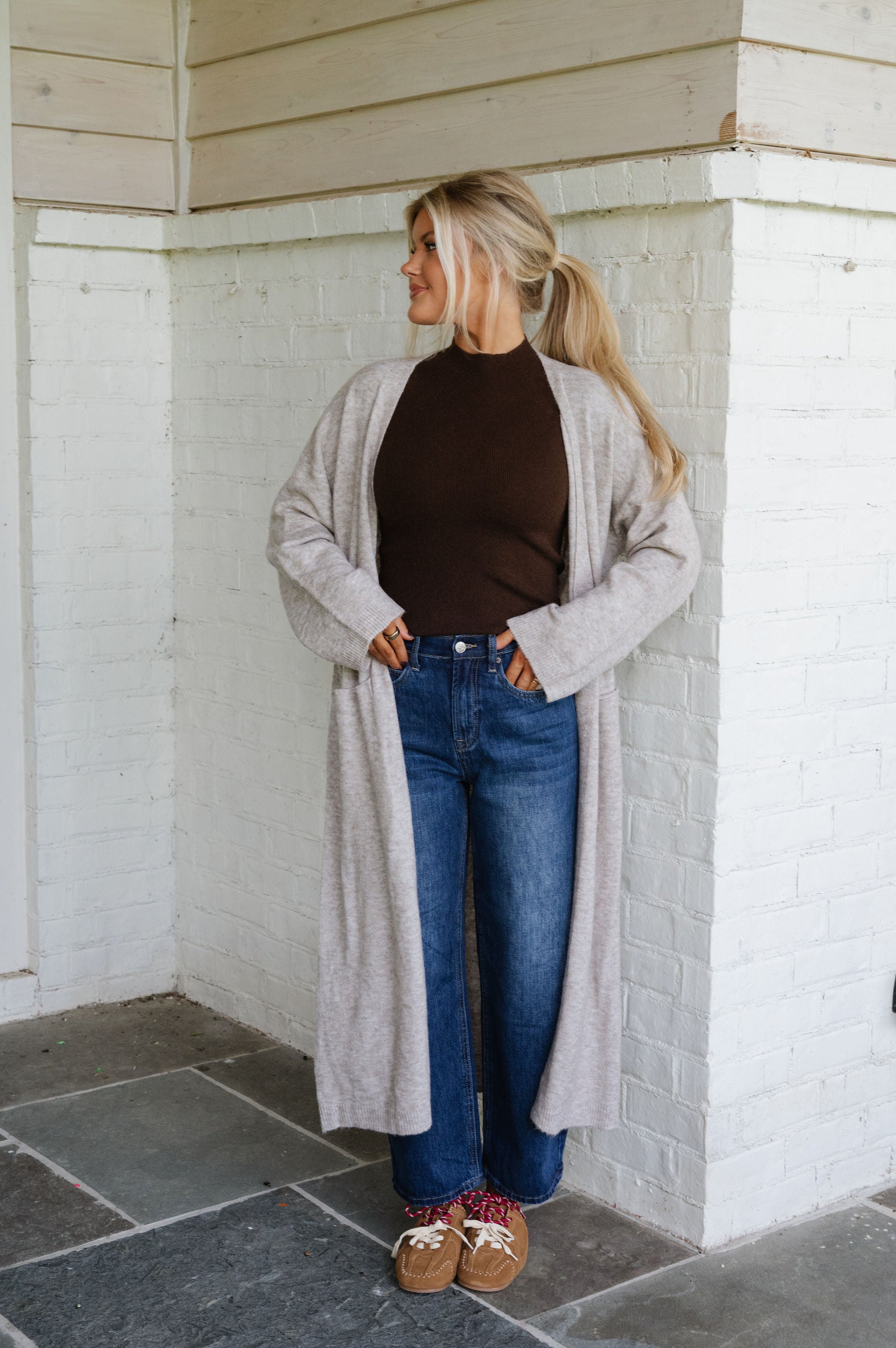 Zoe Tie Cardigan-Light Mocha