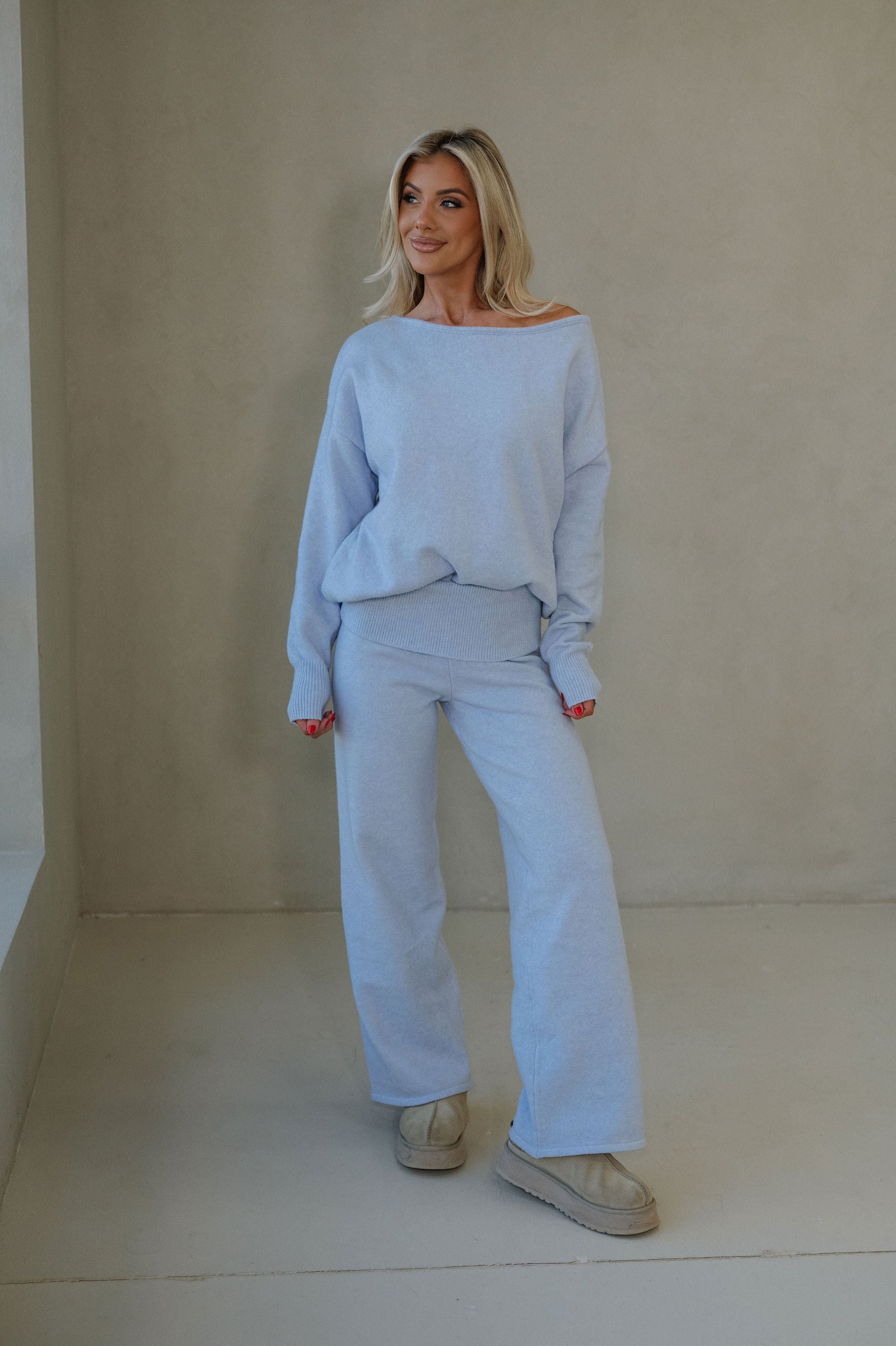Langley Sweater Pants Set-Light Blue