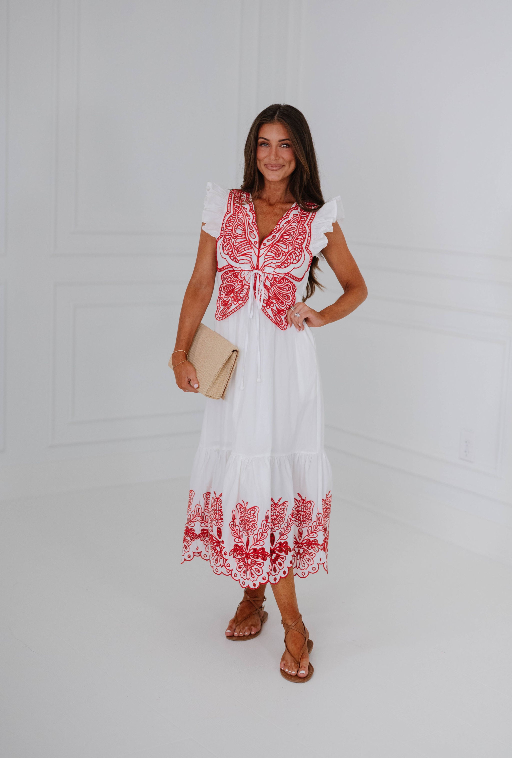 Bobbie Midi Flutter Dress