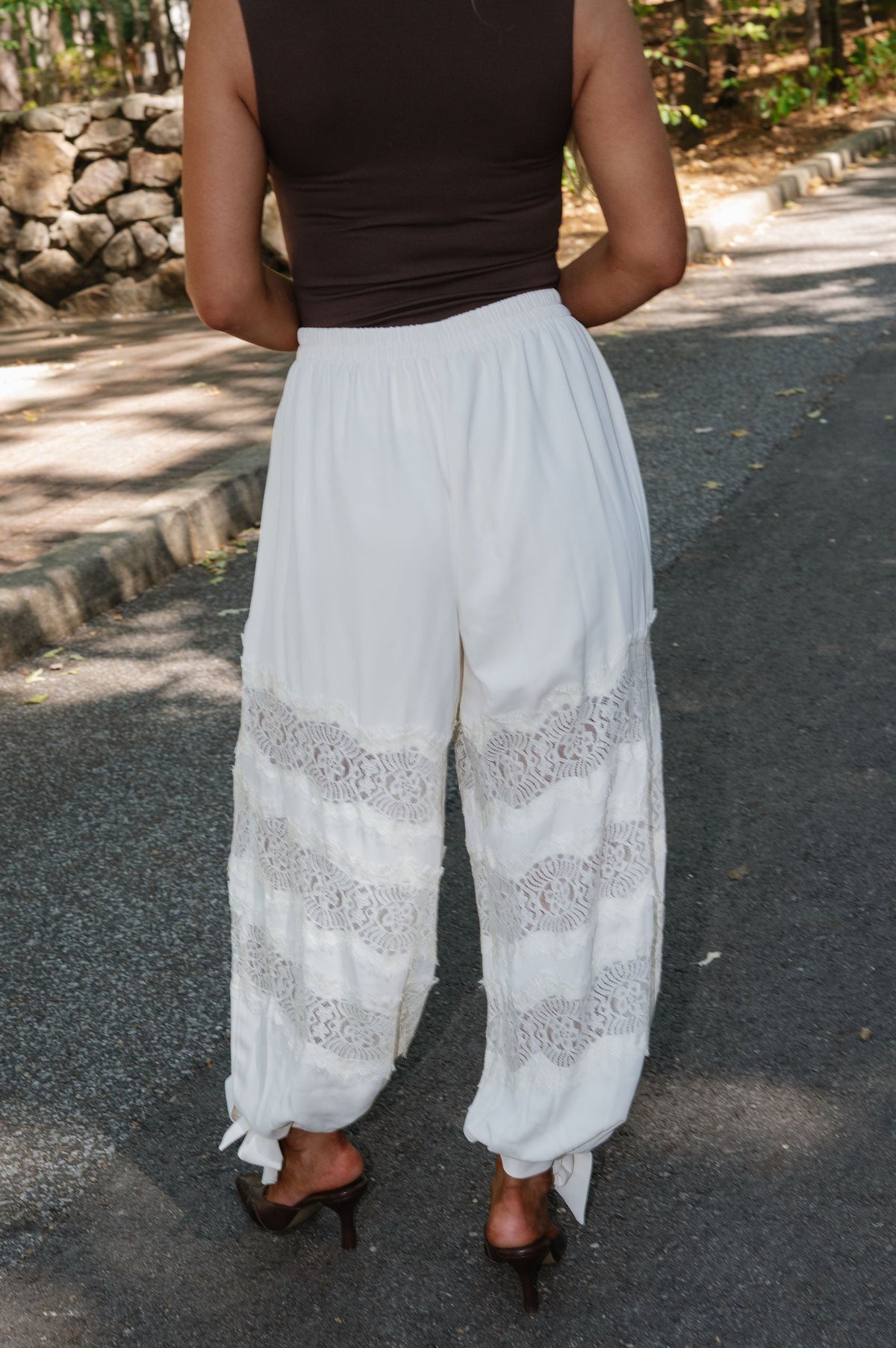 Lace Balloon Pant- Cream