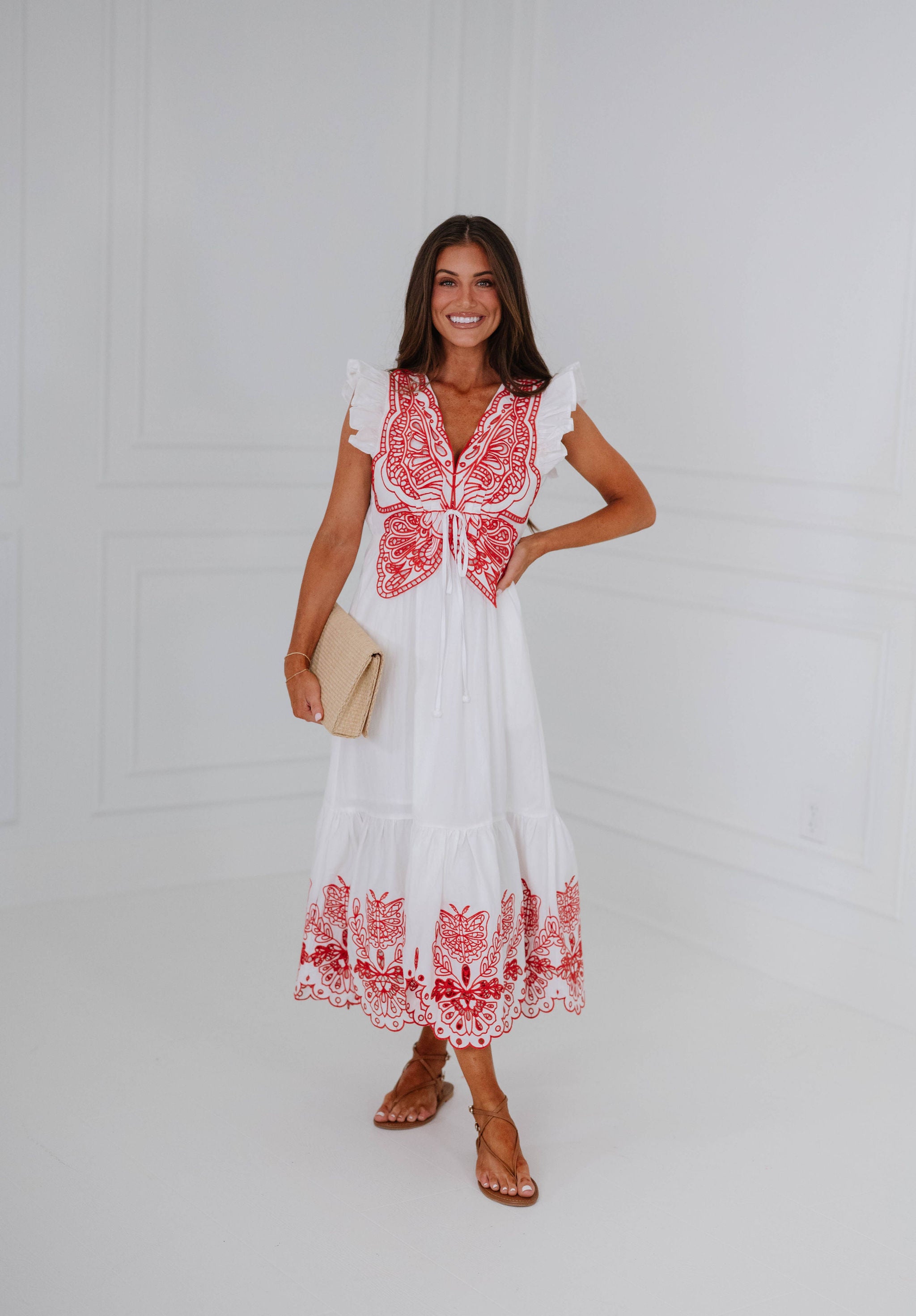 Bobbie Midi Flutter Dress