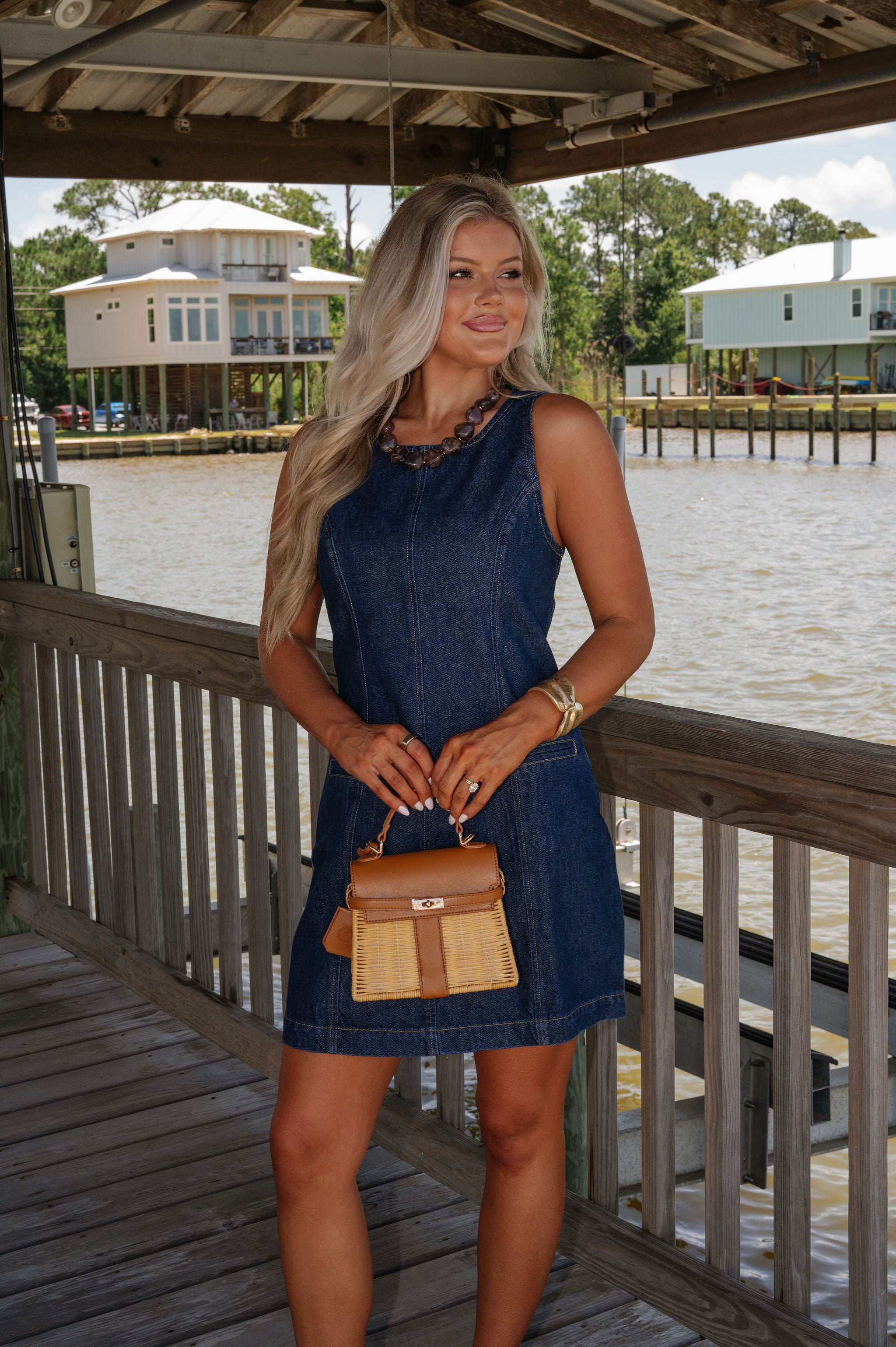 Sonny Mini Dress-Dark Denim