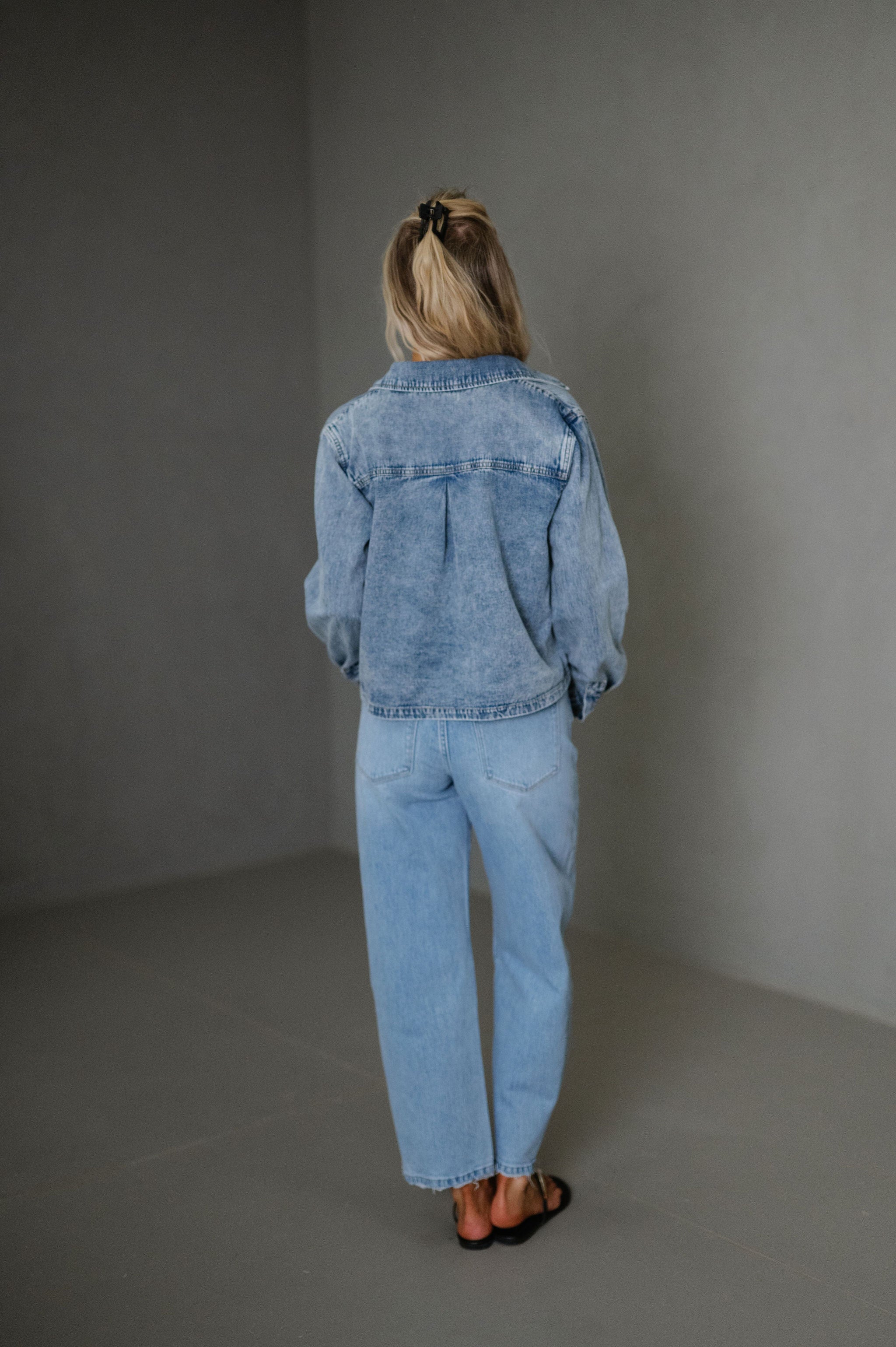 Ruby Collared Top-Denim