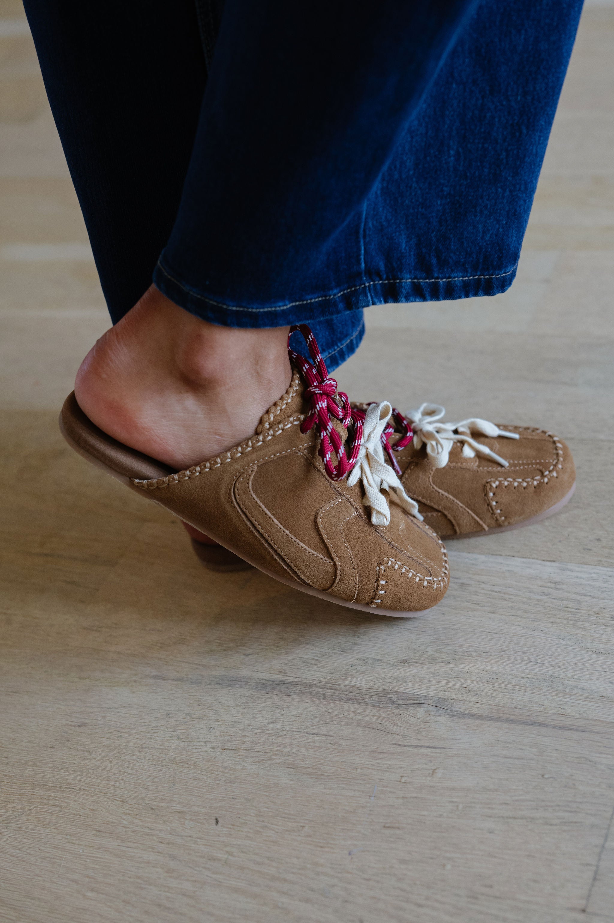 Devyn Suede Slides-Brown