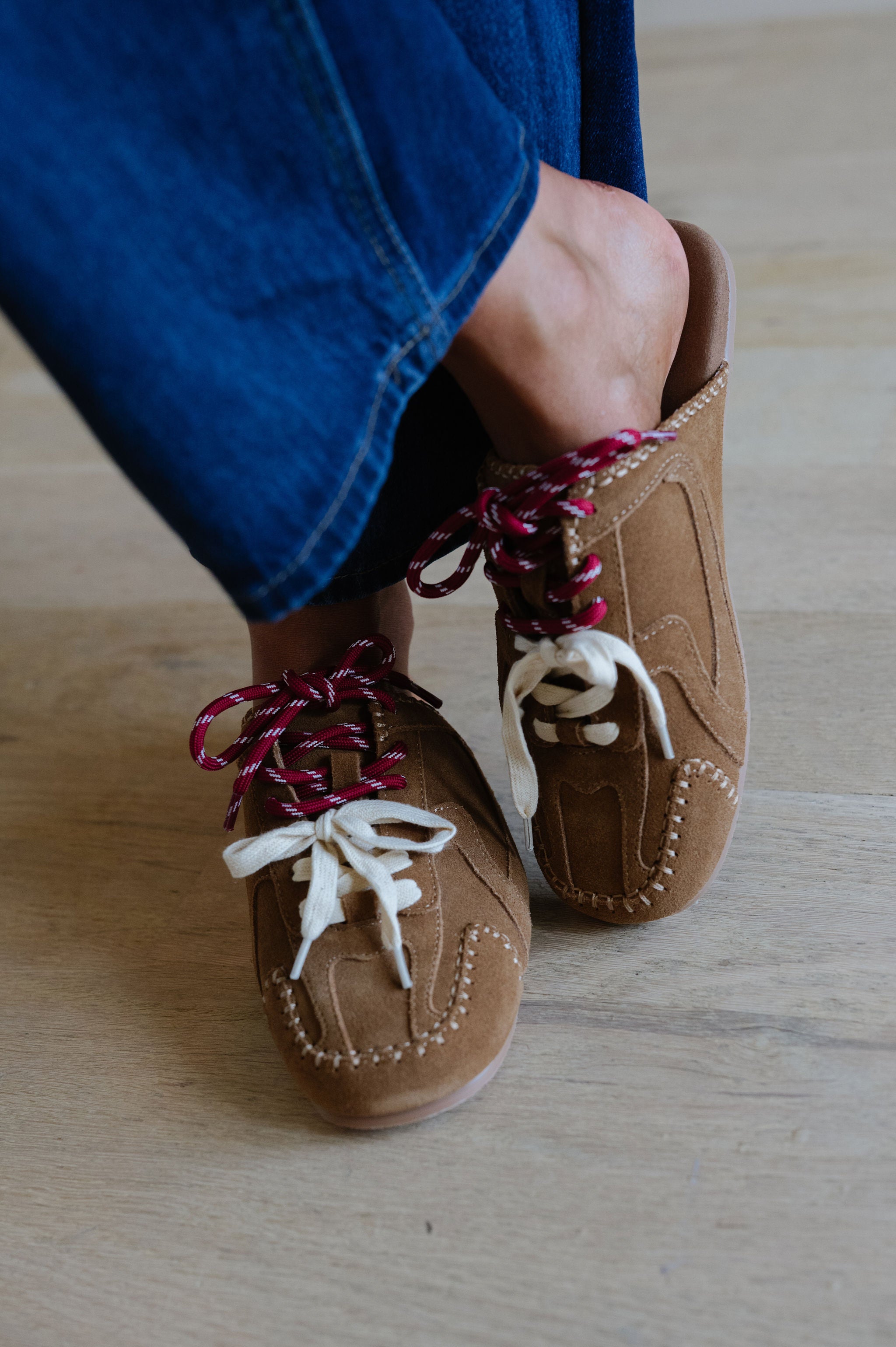 Devyn Suede Slides-Brown