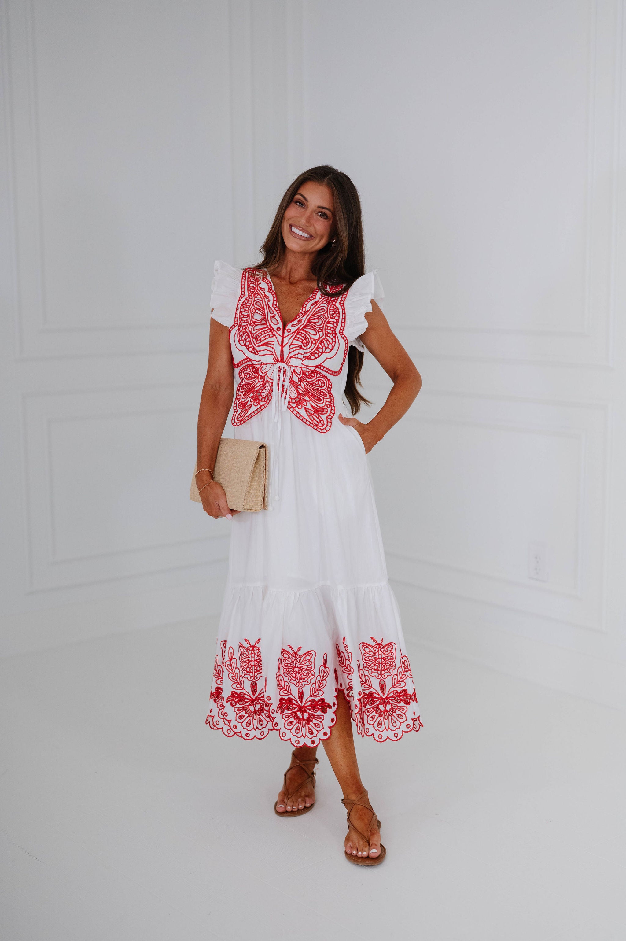 Bobbie Midi Flutter Dress