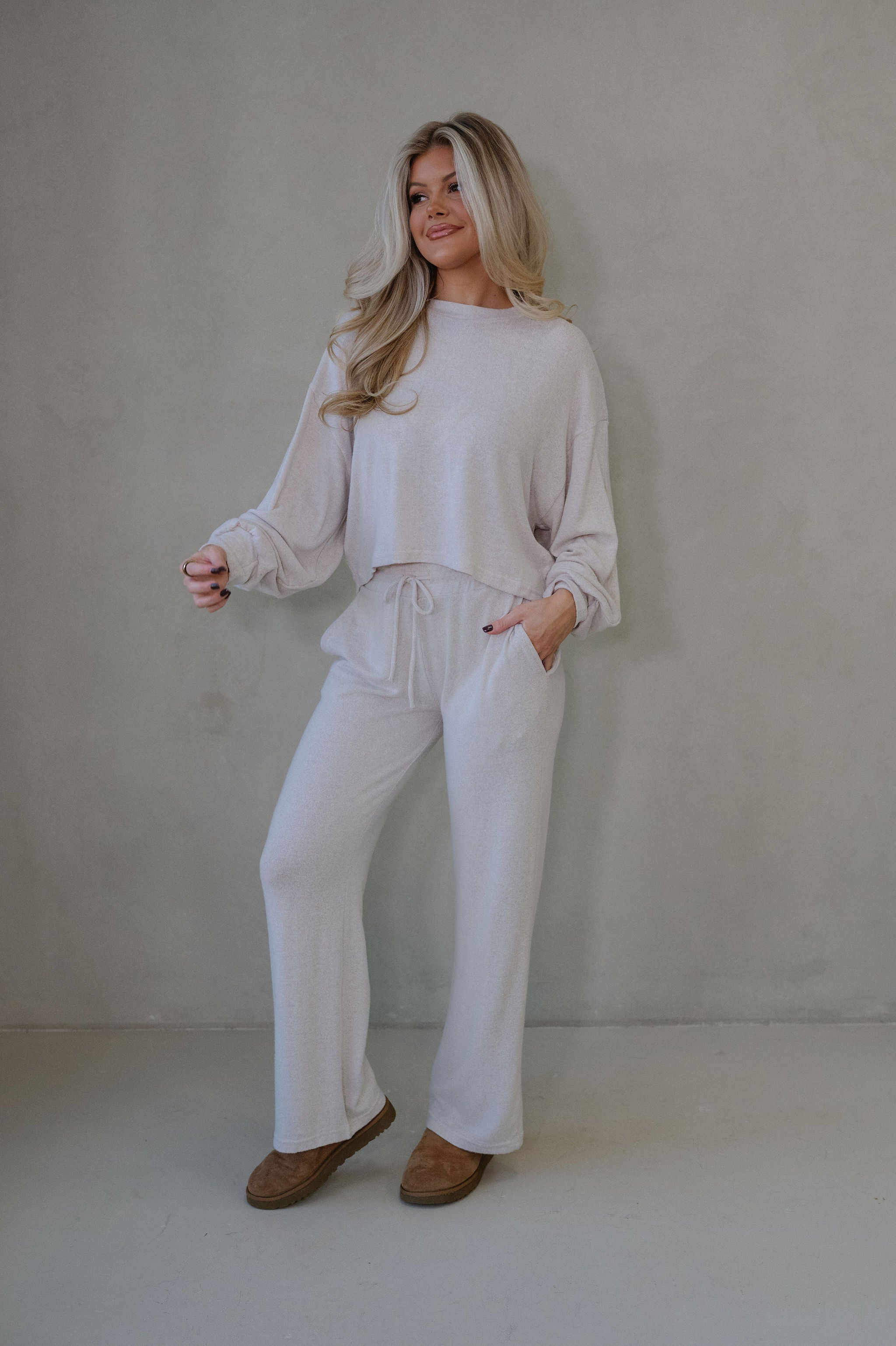 Lexi Pajama Set-Beige