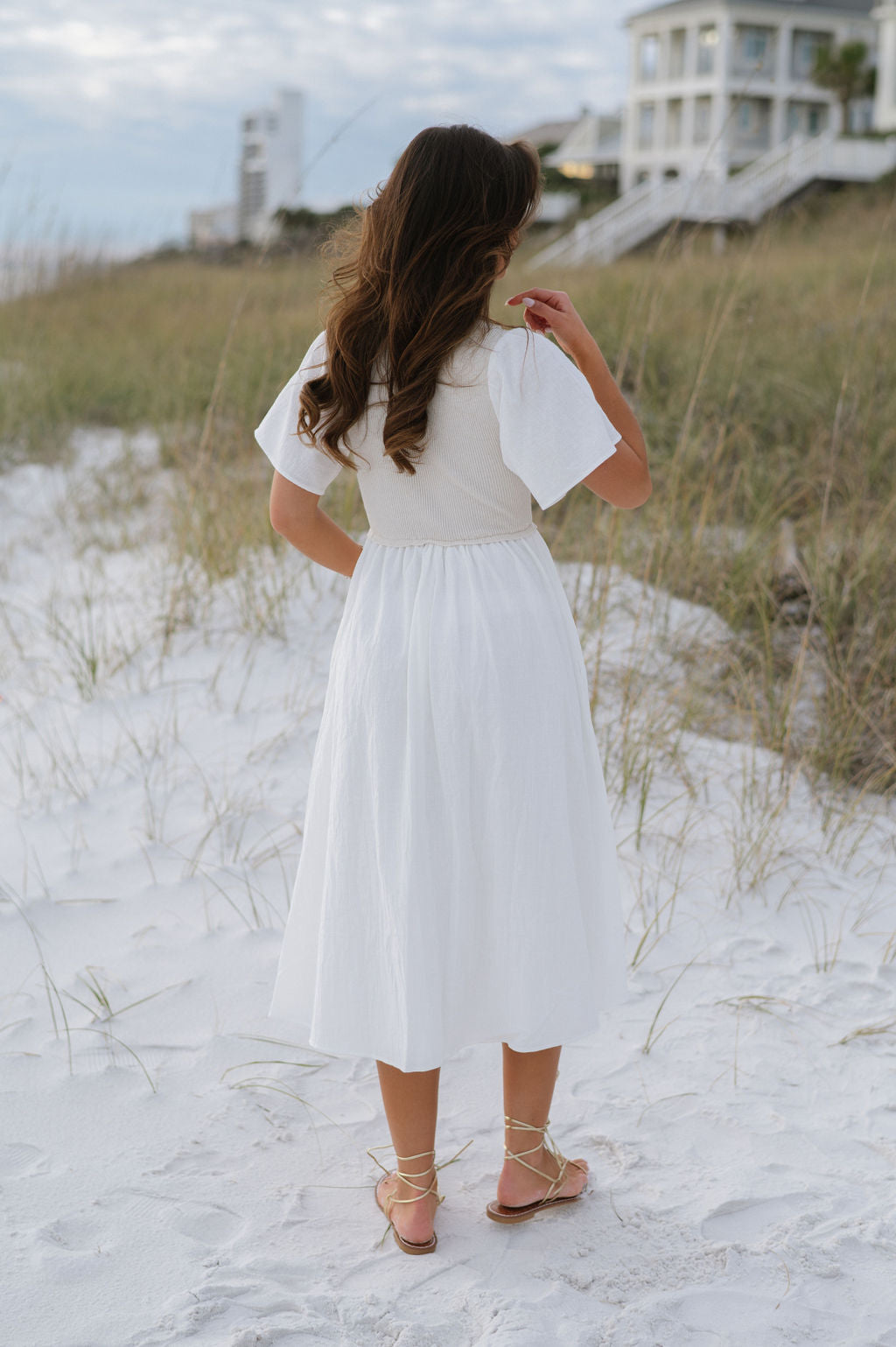 Alice Midi Dress- Oatmeal/Off White