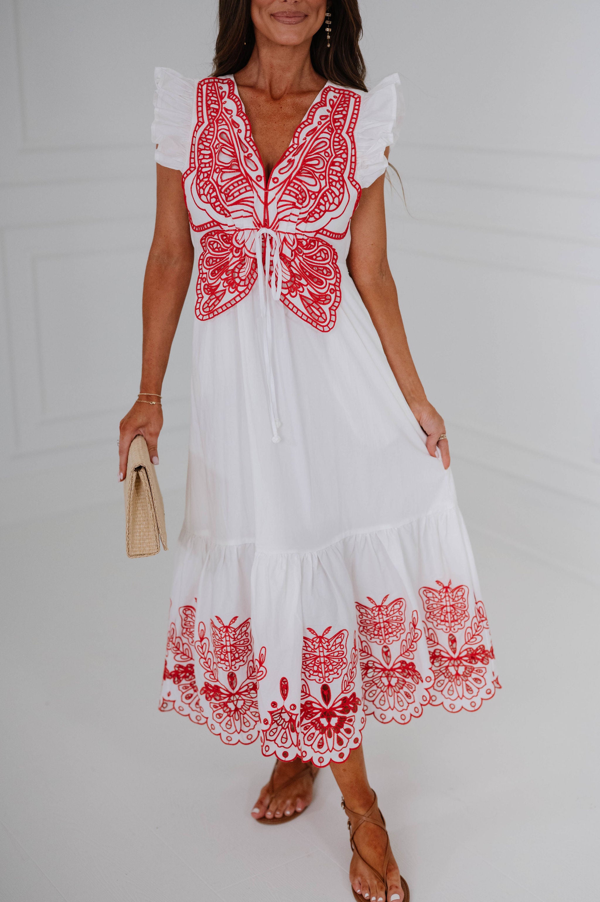 Bobbie Midi Flutter Dress