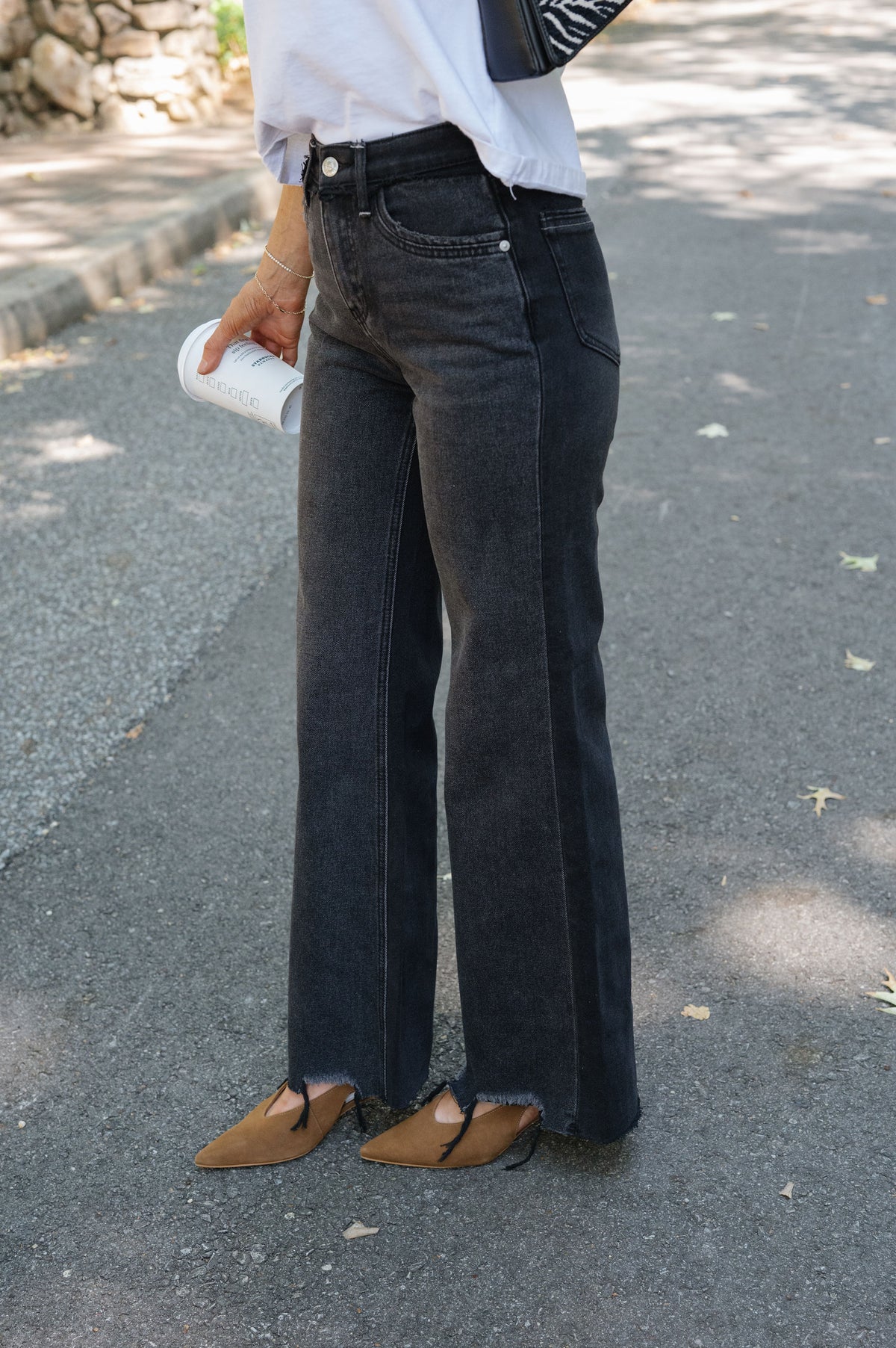 Wren High Rise Relaxed Flare-Black