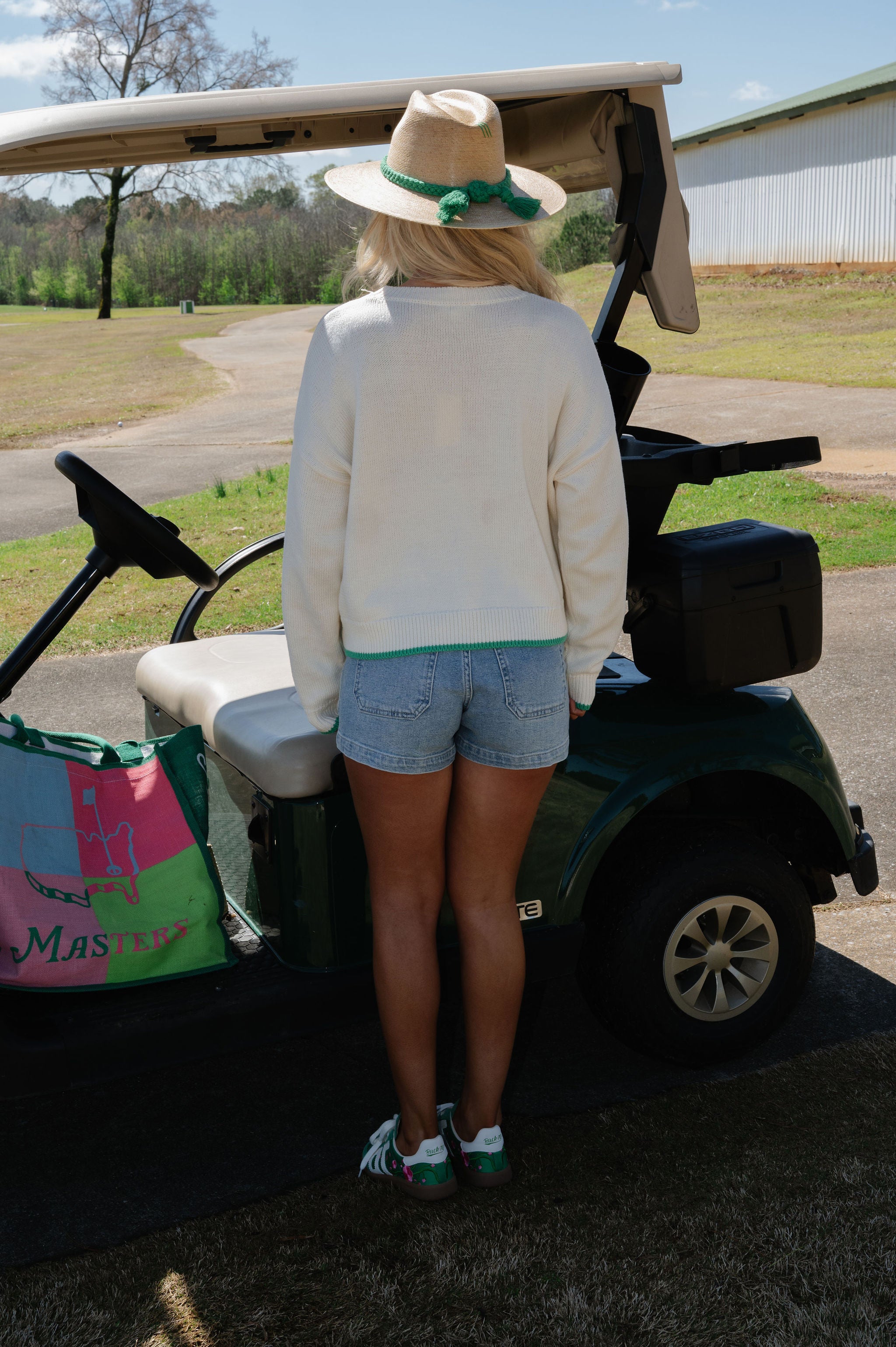 Golf Club Sweater-Cream/Green