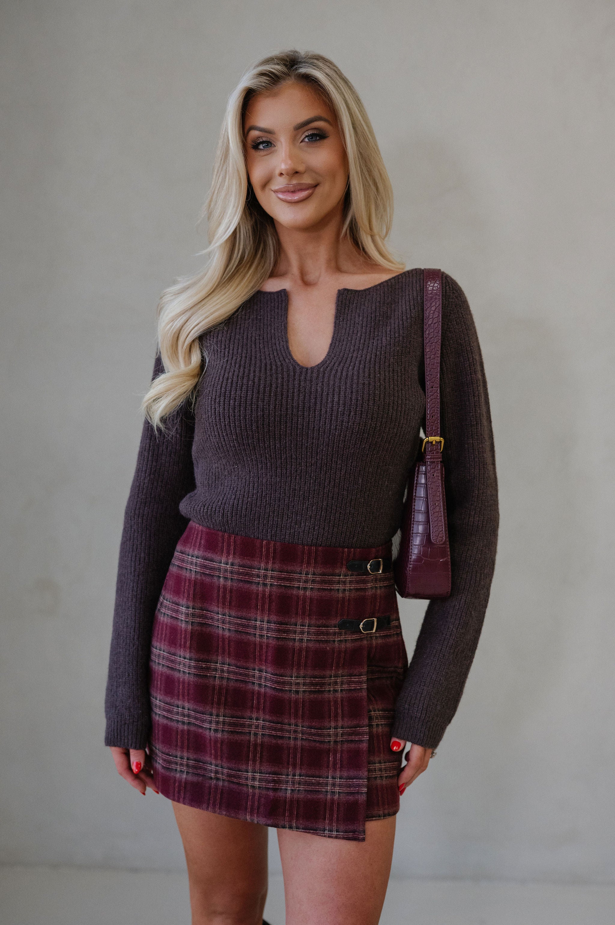 Karly Cropped Sweater-Wood