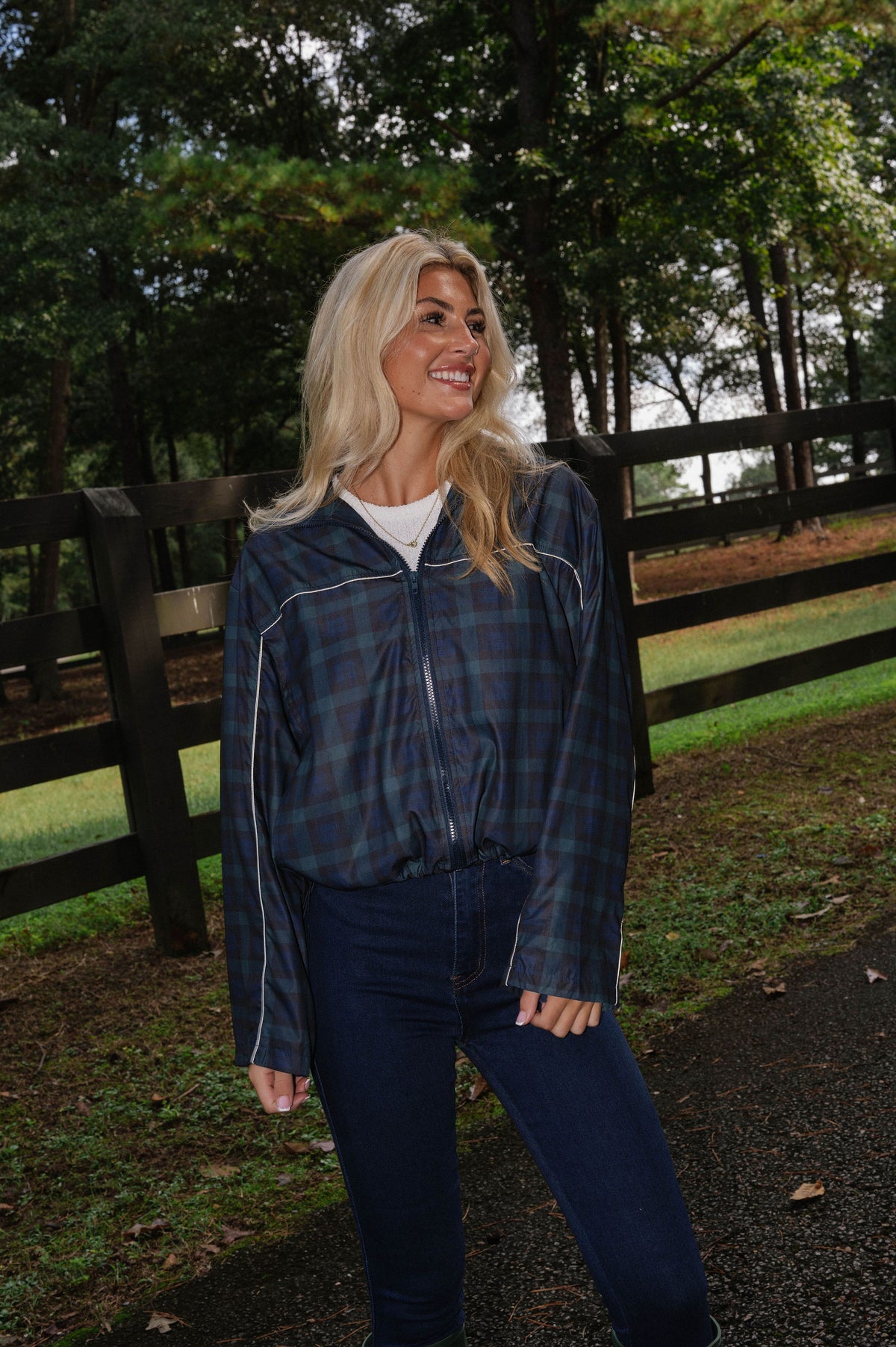 Millie Plaid Zip Up Jacket