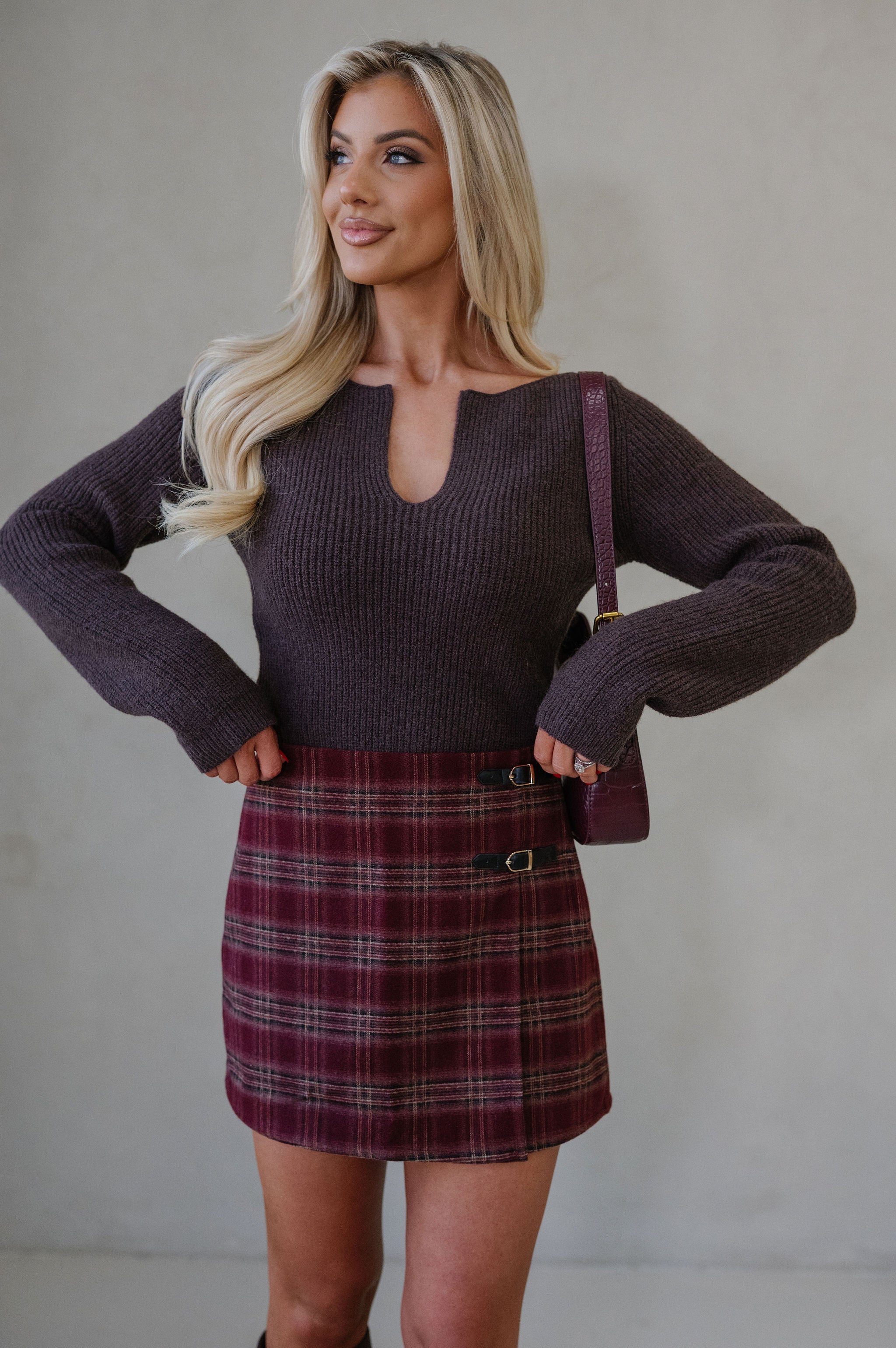 Karly Cropped Sweater-Wood