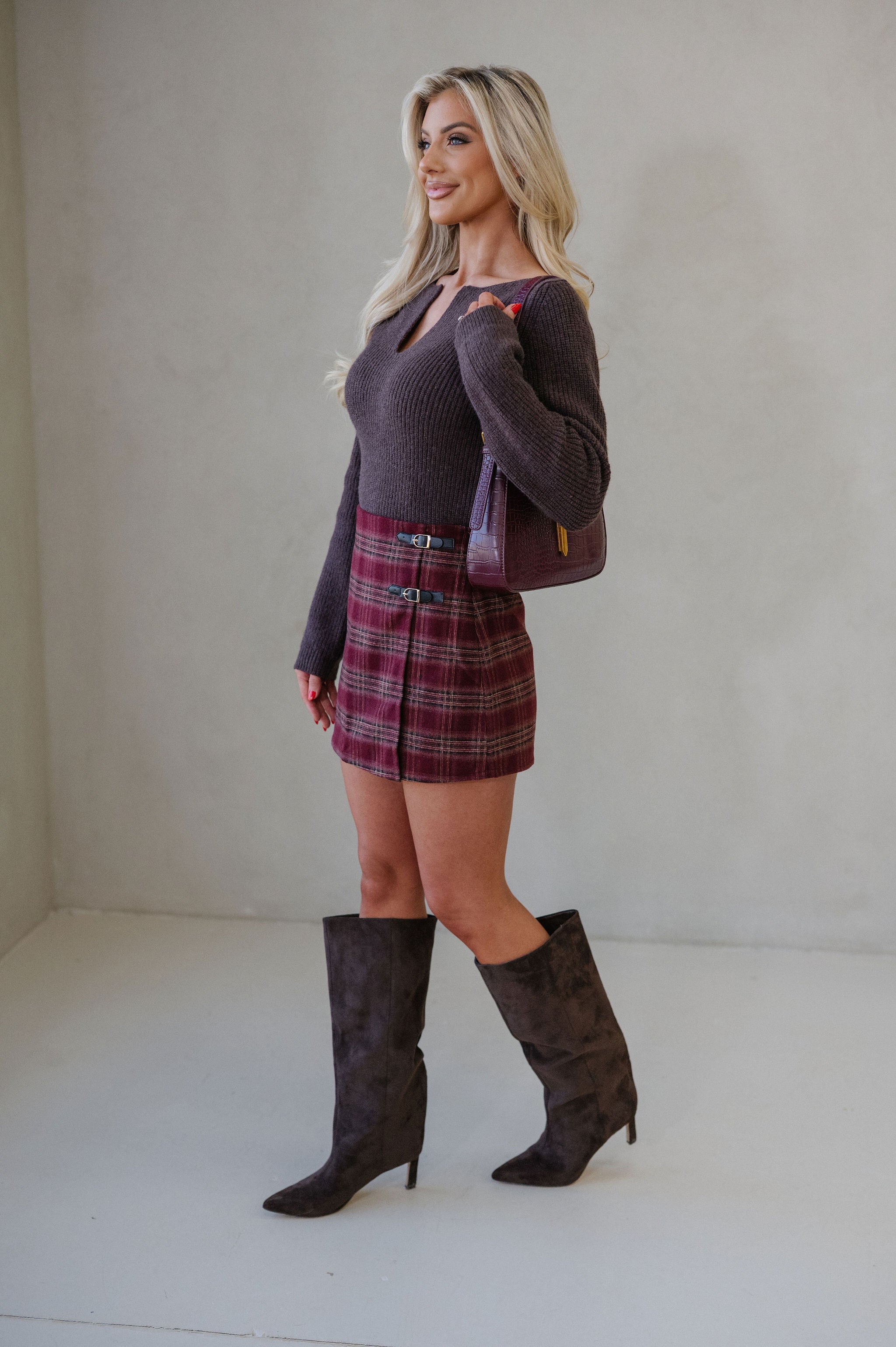 Karly Cropped Sweater-Wood