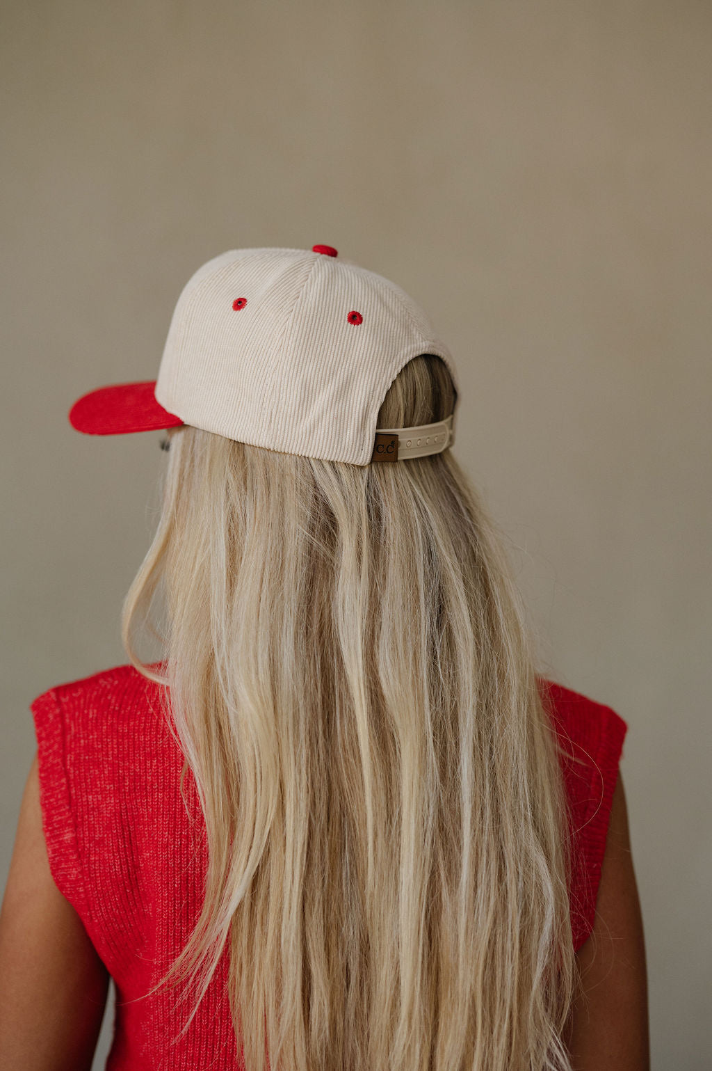 "American Honey" Corduroy Hat-Red