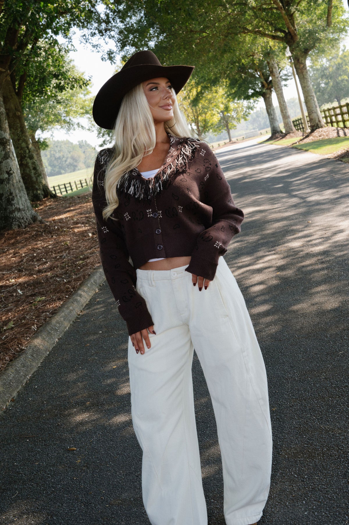Bandana Knit Cardigan-Espresso
