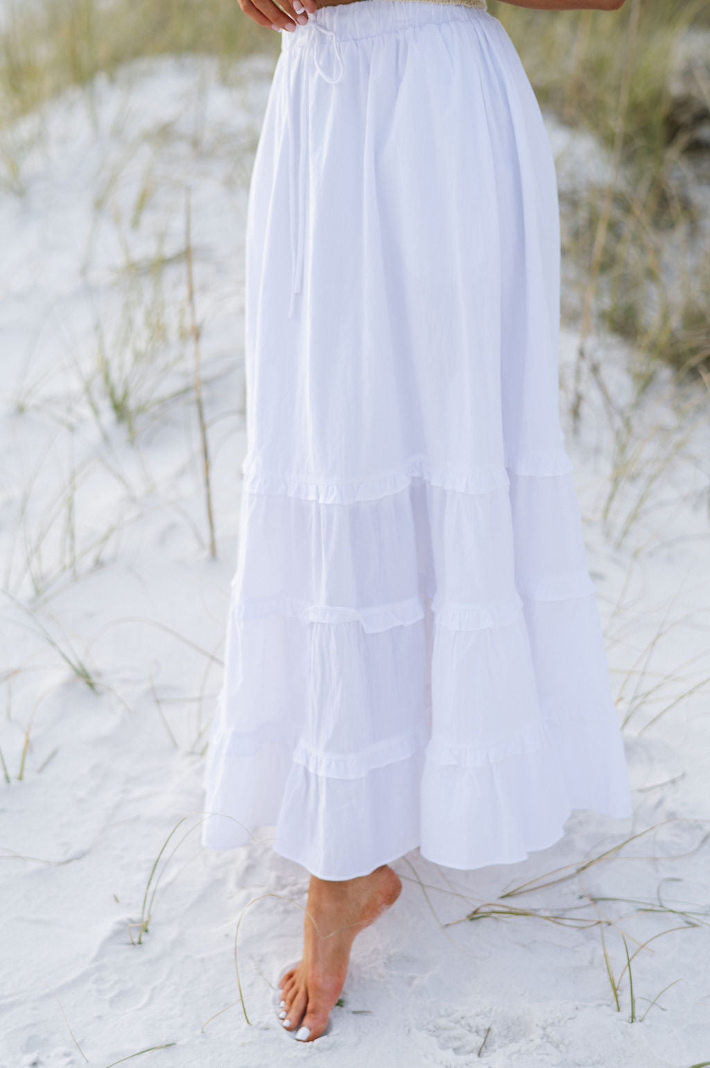 Charlie Tiered Skirt-White