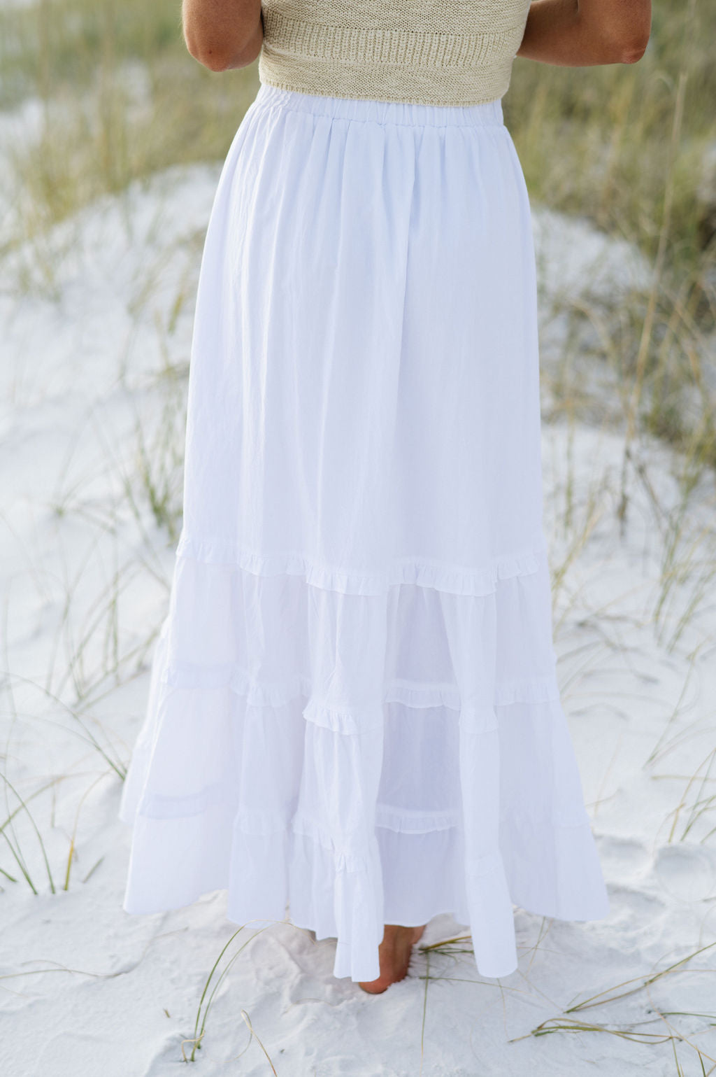 Charlie Tiered Skirt-White