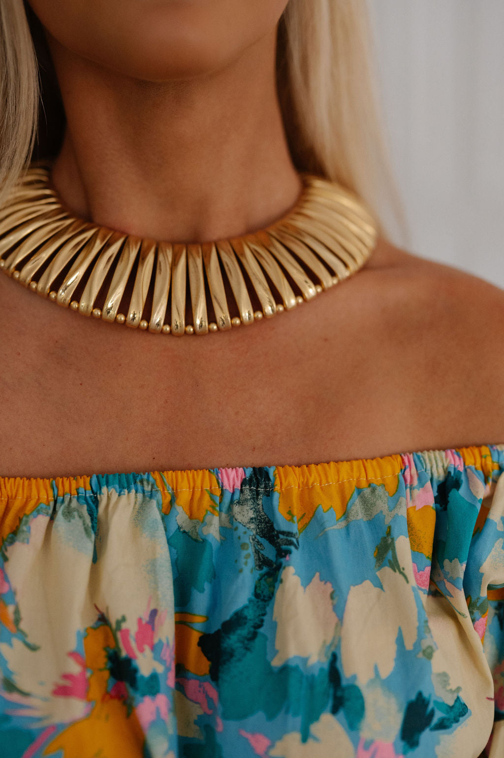 Larissa Metal Necklace-Vintage Gold