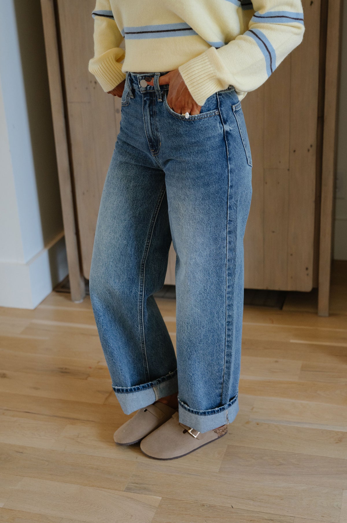 Owen High Waisted Skater Jean-Medium Denim