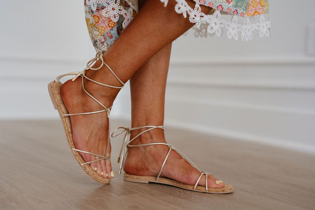 Myrtle Sandal-Gold Multi
