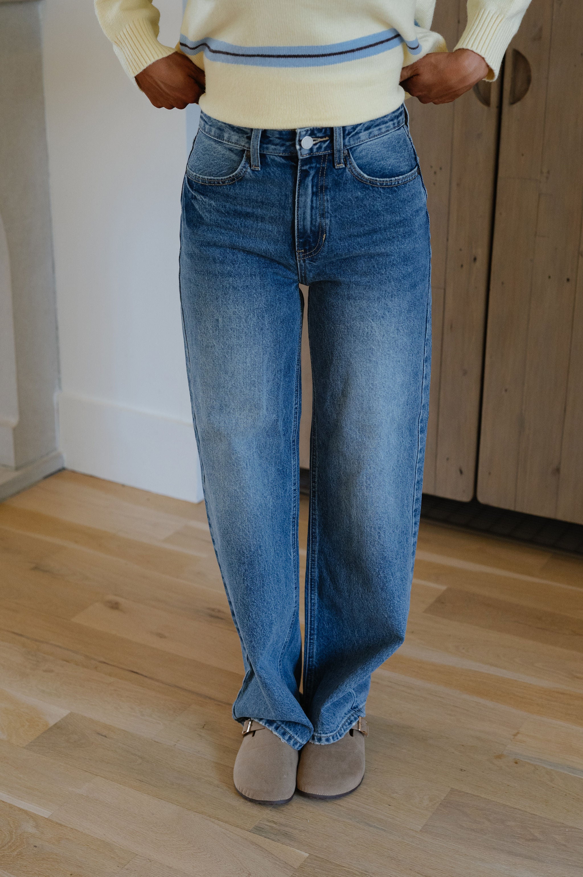Owen High Waisted Skater Jean-Medium Denim