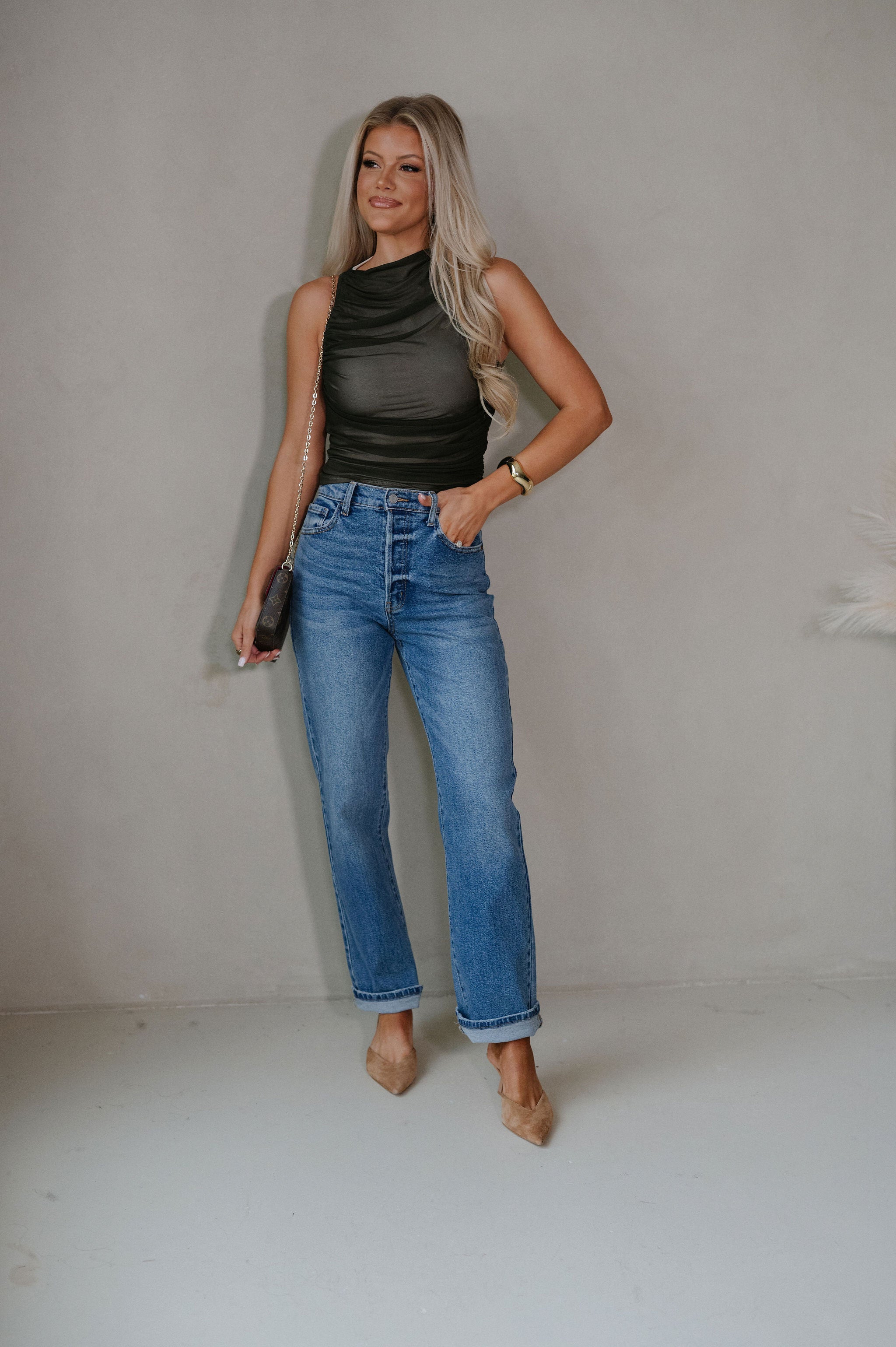 Alyssa Dad Jeans-Medium Wash