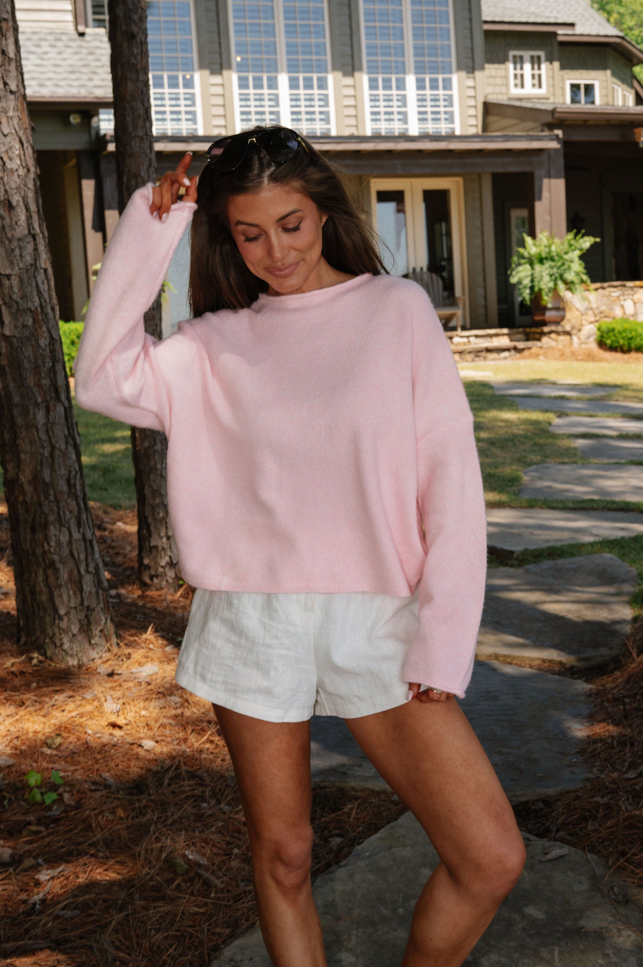 Oversized Piper Pullover-Baby Pink