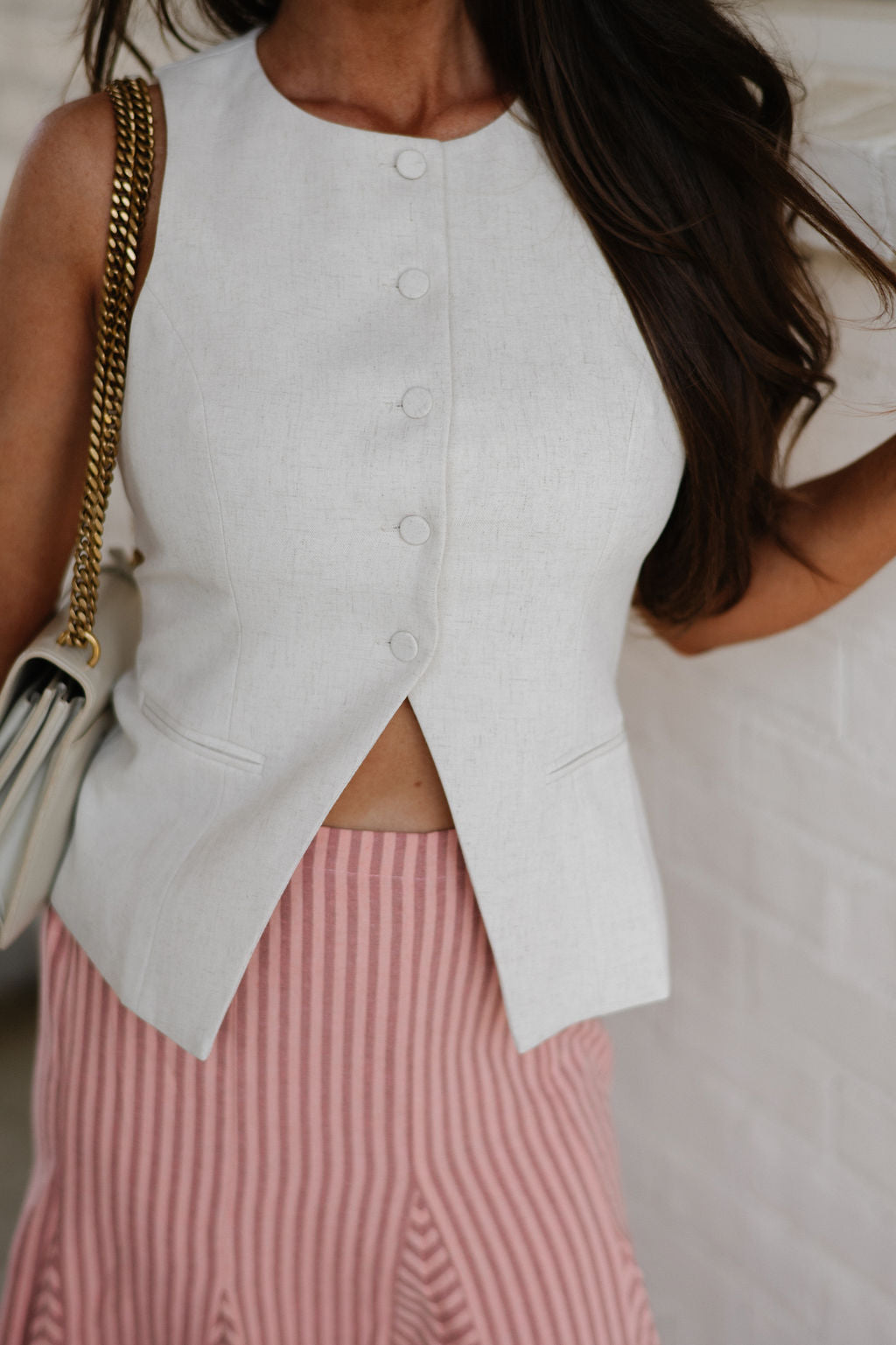 Austin Tailored Vest-Light Beige