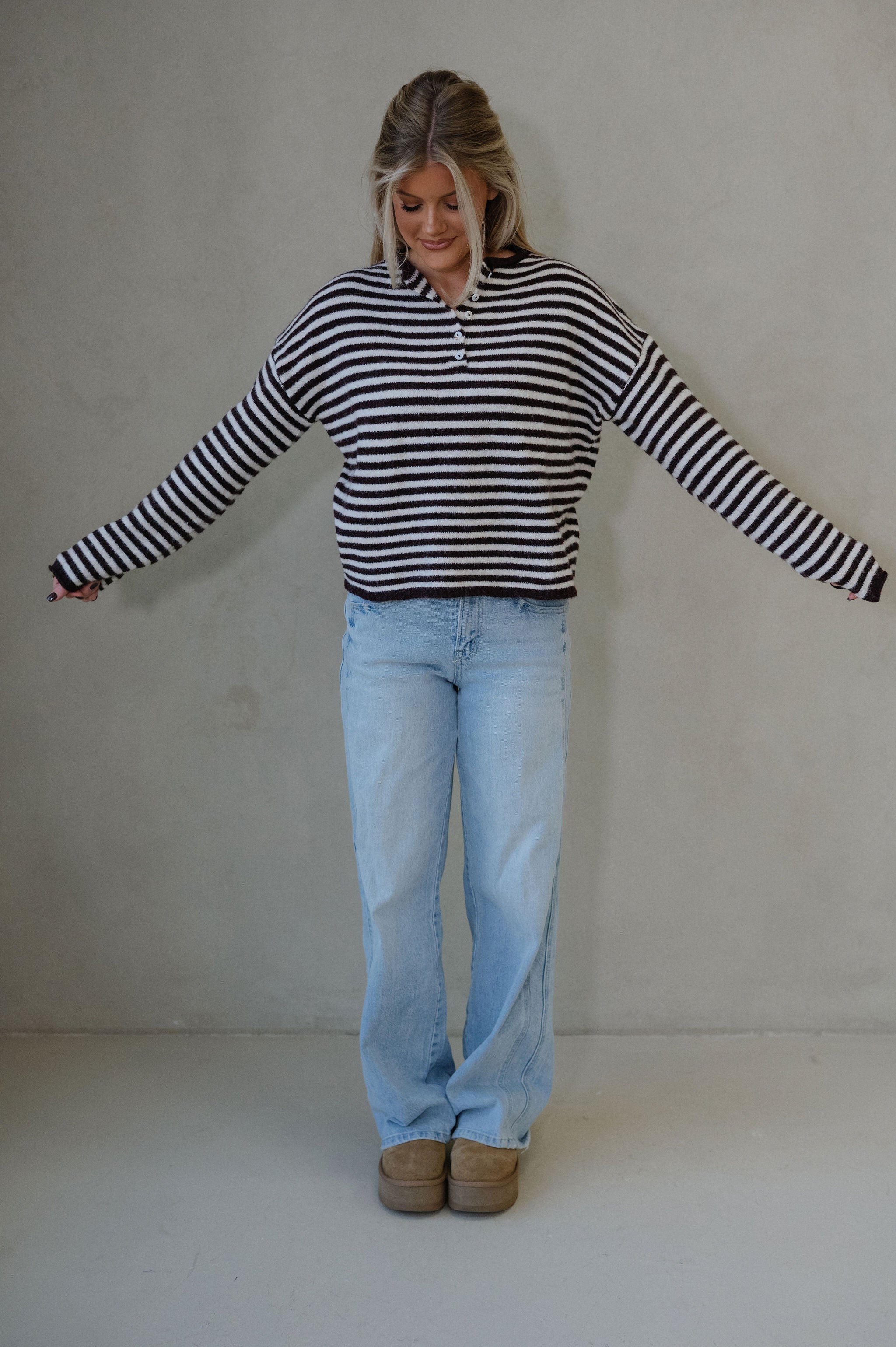 Baker Henley Sweater-Dark Wine