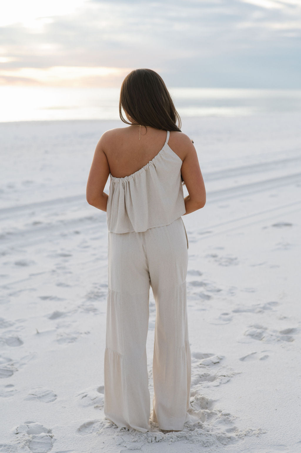 Asymmetrical Pants Set-Oatmeal