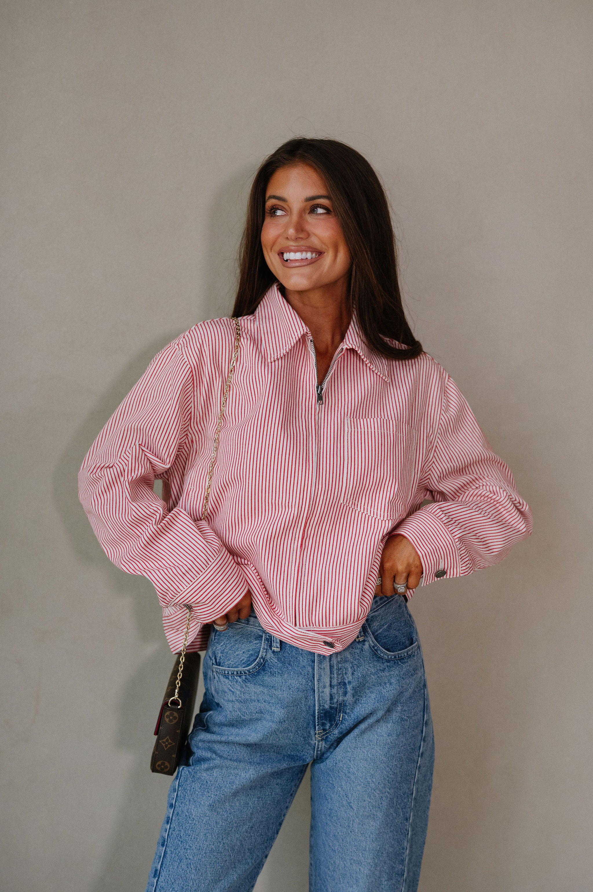 Lake Patch Pocket Jacket-Cherry Red